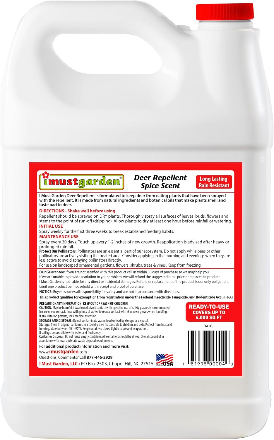 I Must Garden Deer Repellent: Powerful All-Natural Protection, 32oz Spice | Ready to Use Spray - Safe for Plants Pets & Pollinators - Pleasant Scent - Long-Lasting Control