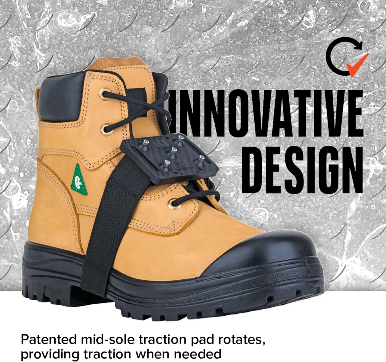 K1 Mid-Sole Ice Cleats for Men & Women - Rotatable Traction Aids For Winter Snow - Hi Vis - Low Profile