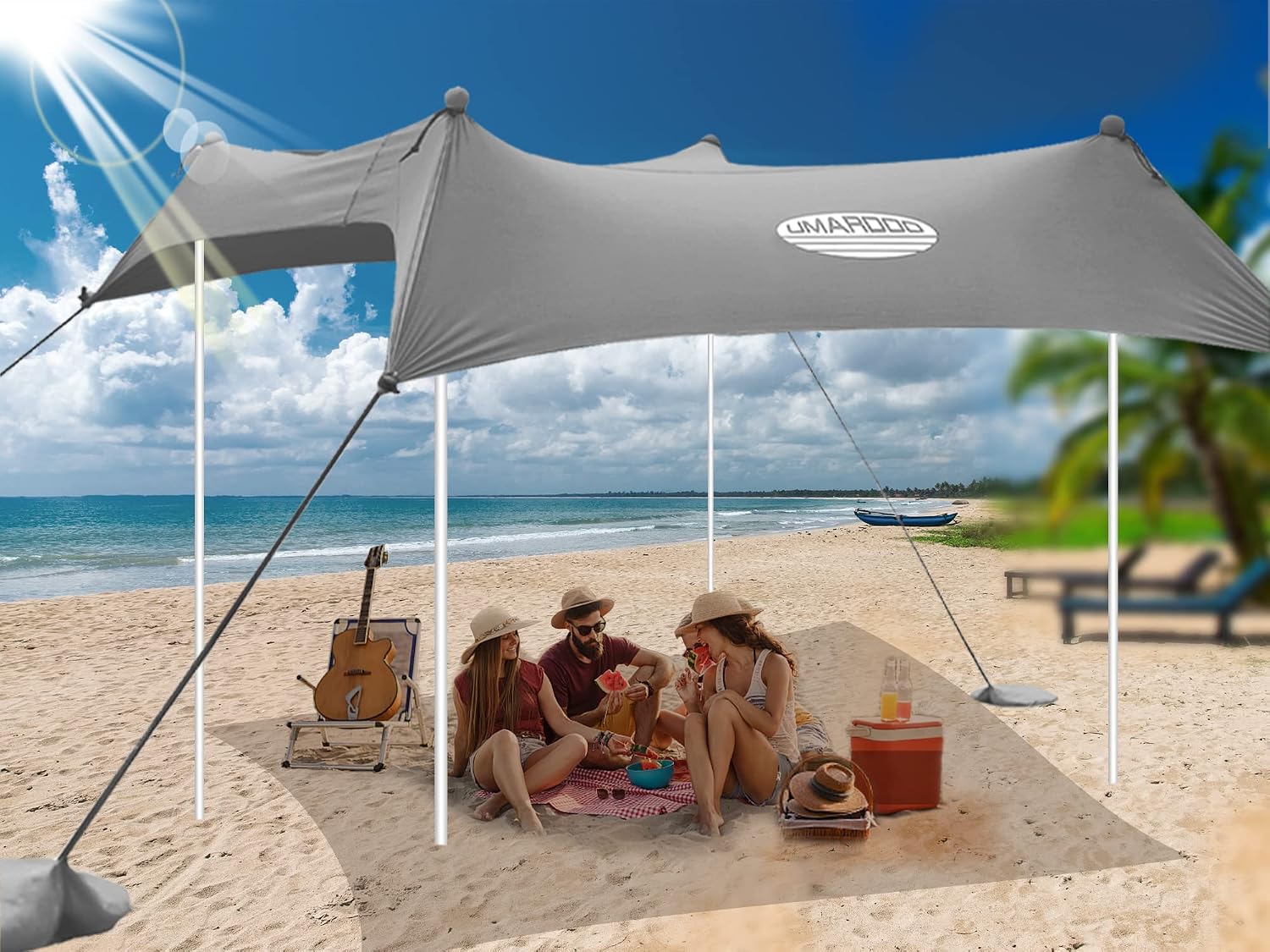 UMARDOO Family Beach Tent Canopy Sun Shade Portable 10×10FT