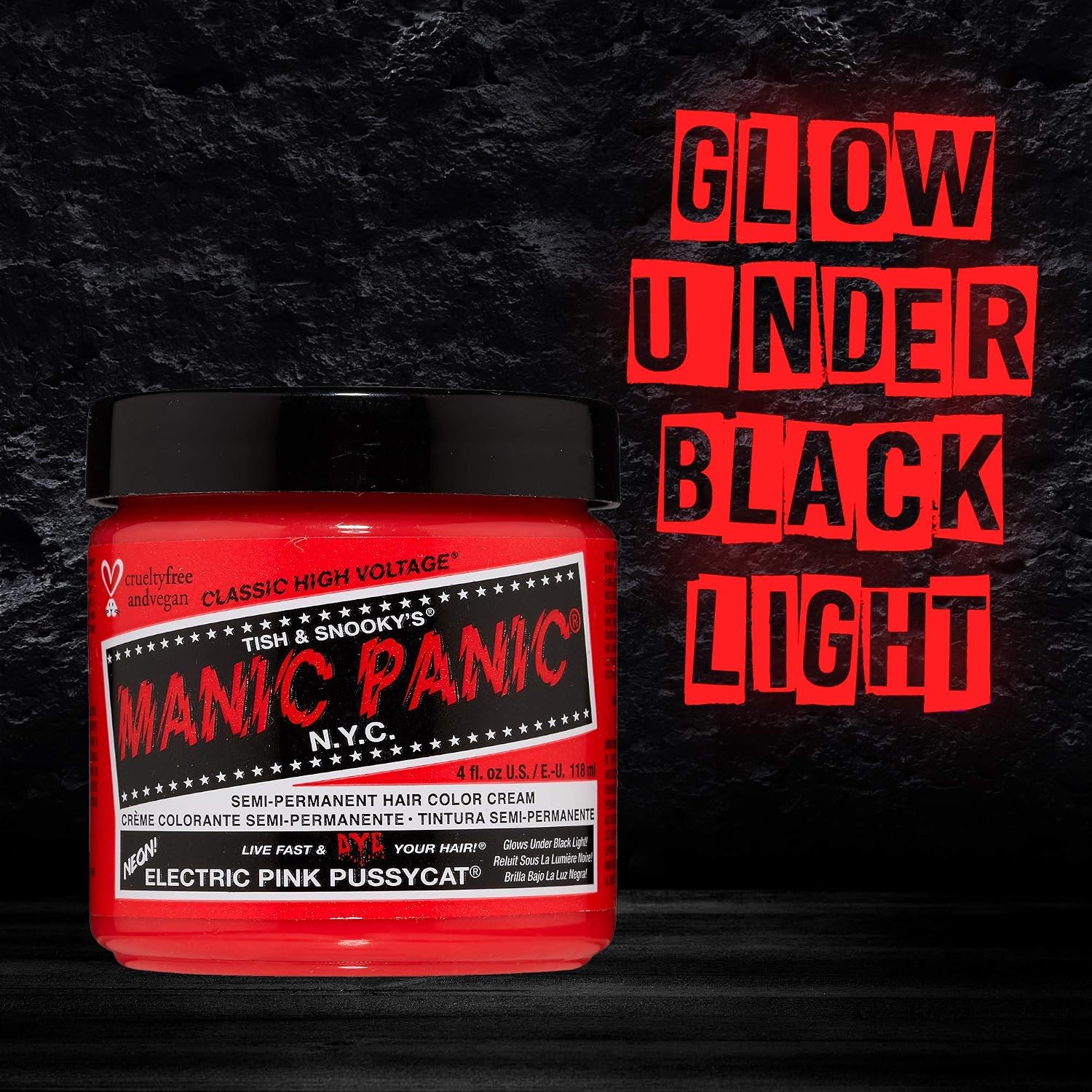 Manic Panic Semi Permanent Electric Pussycat Pink Hair Dye, 4 oz