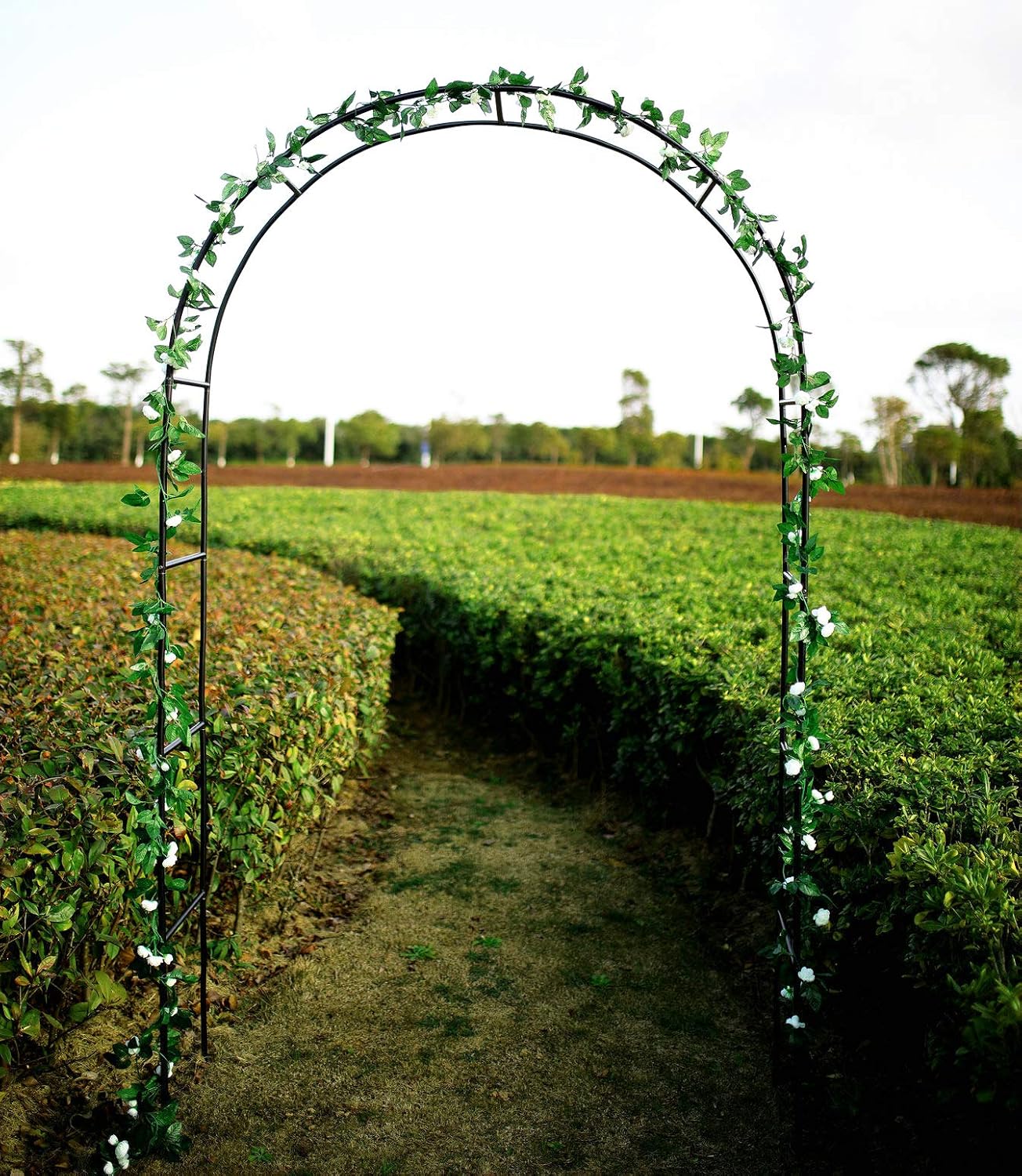 1. GO Steel Garden Arch, 7'8" High x 4'5" Wide, Garden Arbor for Various Climbing Plant, Outdoor Garden Lawn Backyard