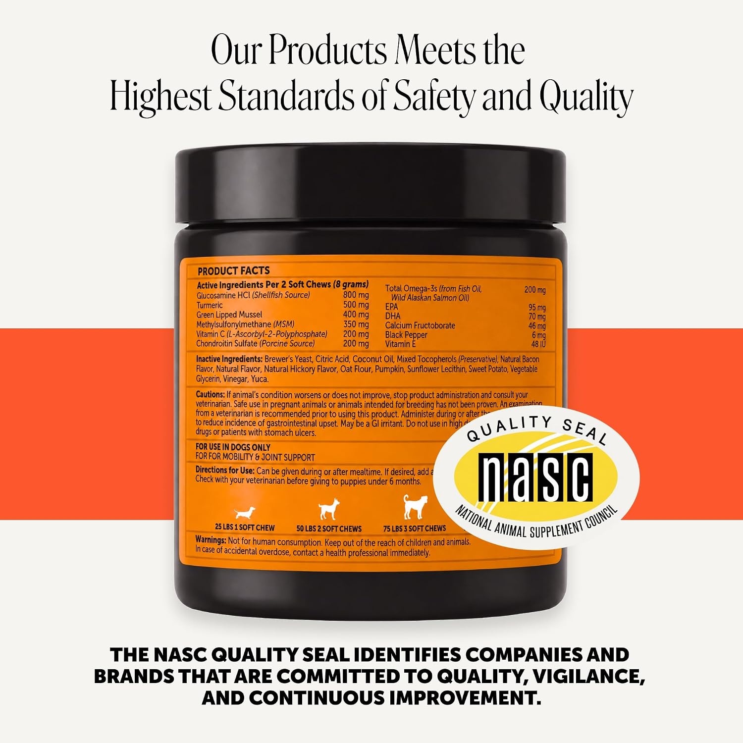 Hip + Joint Supplement for Dogs with Glucosamine Chondroitin - MSM, Turmeric & Collagen Soft Chews - Joint Function, Stiffness, and Mobility Support, May Reduce Occasional Discomfort (Chicken, 90 Ct)