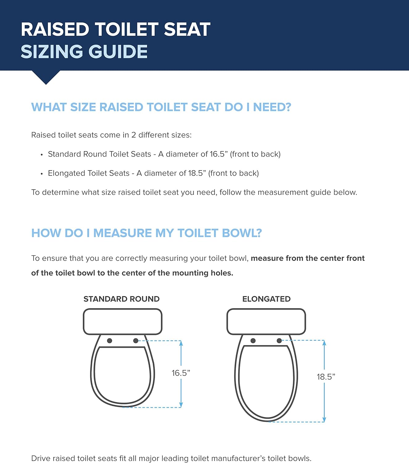 Drive Medical Raised Toilet Seat with Lock and Lid, 4 Inch | Raised Toilet Seat Includes Lock and Lid for Added Stability