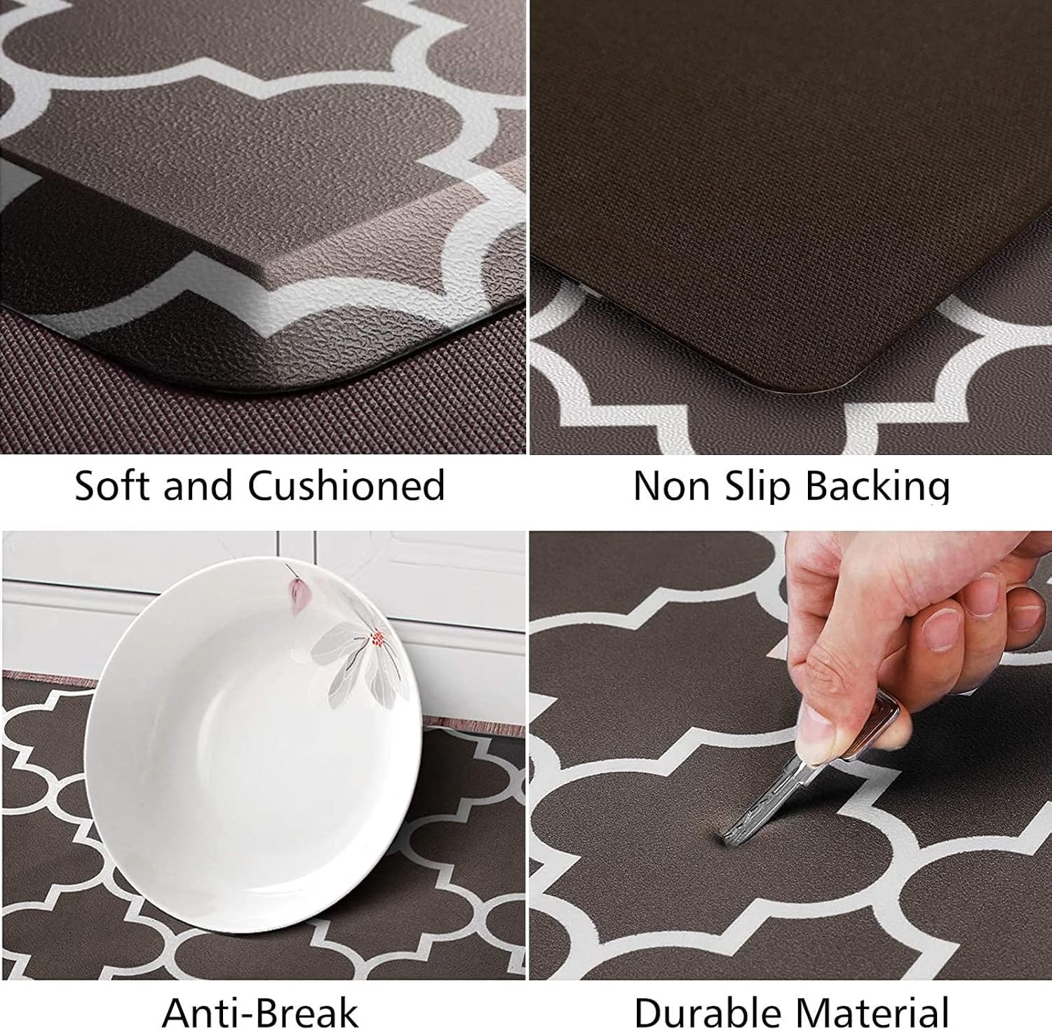 KMAT Kitchen Mat Set of 2,Cushioned Anti-Fatigue Kitchen Mats for Floor