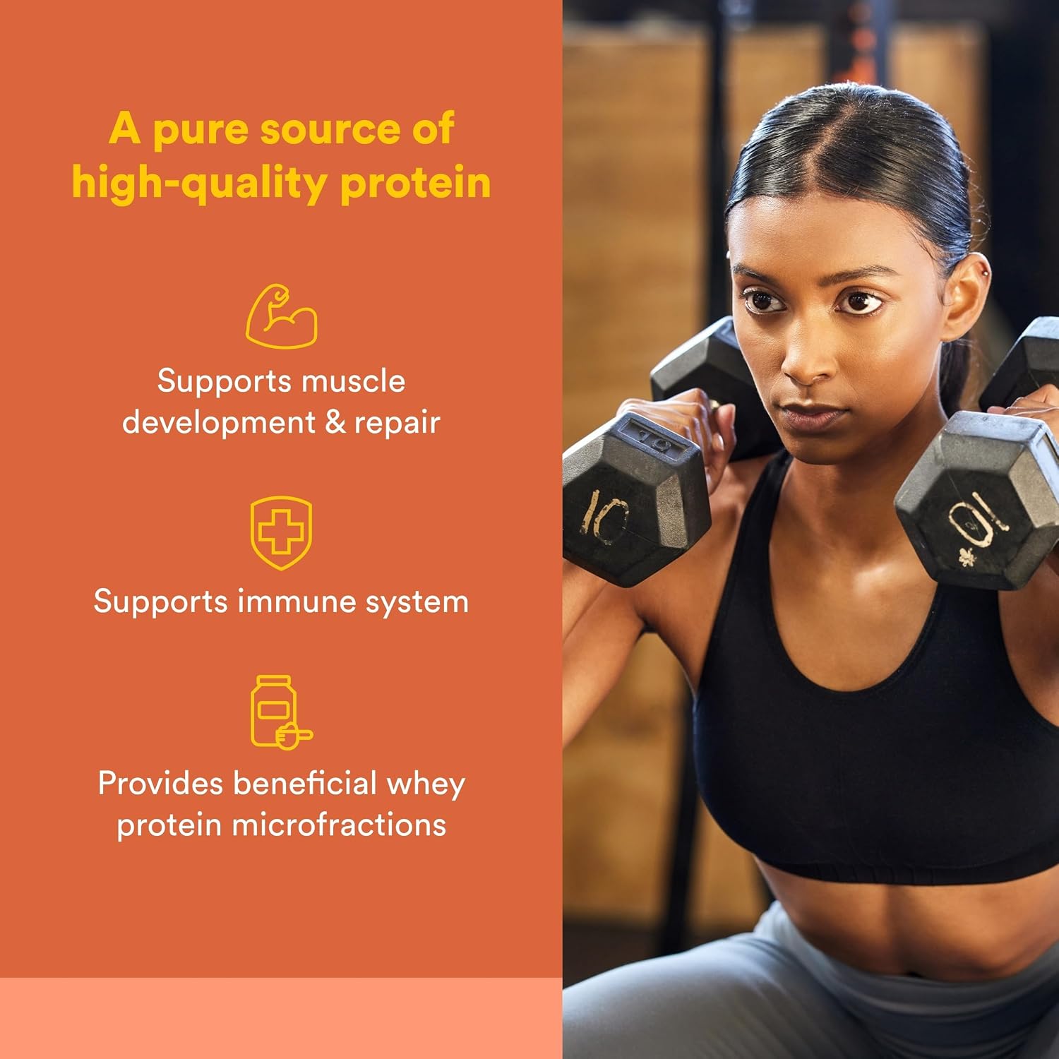 Whey Factors by Natural Factors, Grass Fed Whey Protein Concentrate, Aids Muscle Development and Immune Health, Unflavored, 2 lb
