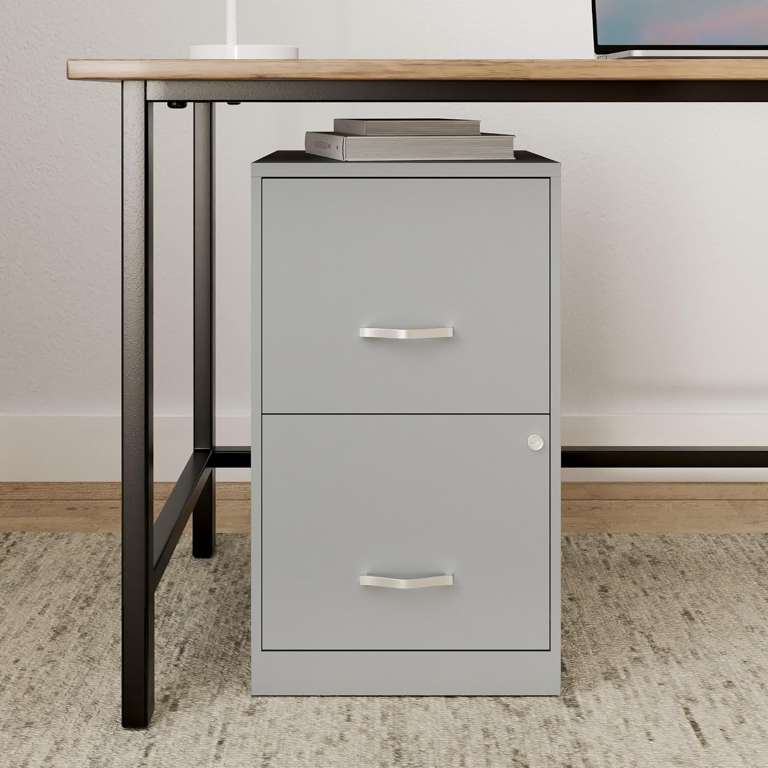 NuSparc 2 Drawer Locking Filing Cabinet | Pre-Assembled Steel Construction | Space-Saving Design is Perfect for Home and Small Office | Letter-Size | Assembled in North America
