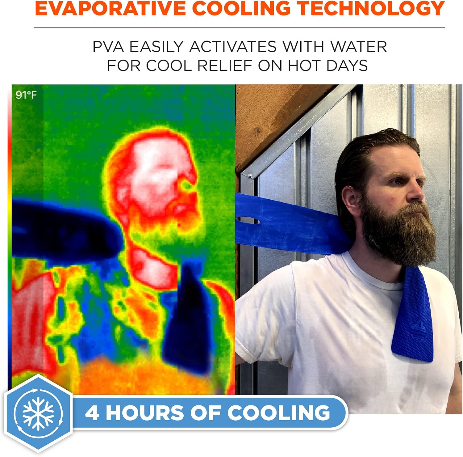 Ergodyne 6603-2PK Chill Its 6603 Cooling Neck Wrap, Long Lasting Cooling Relief, 2-Pack,Blue