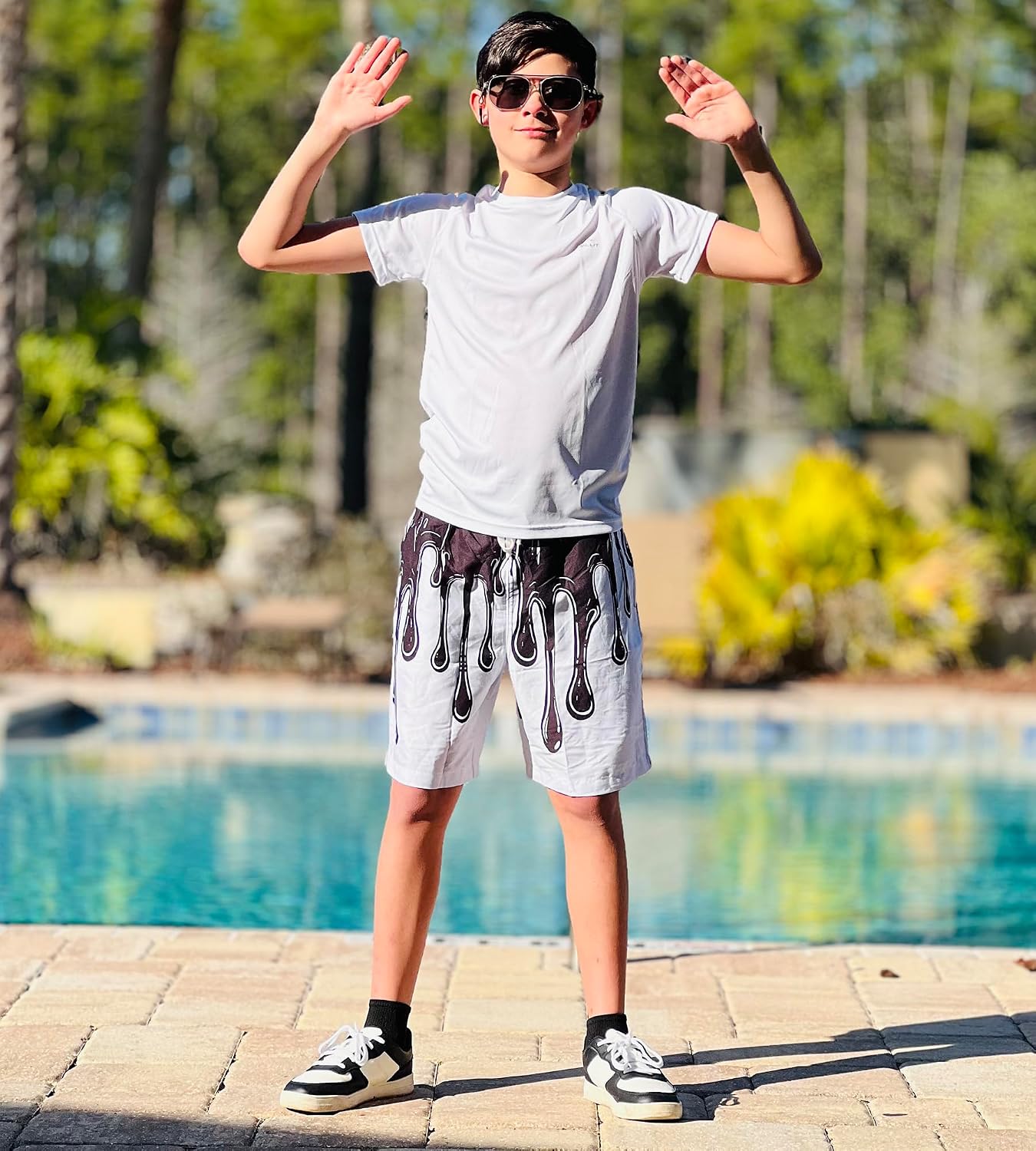 BFUSTYLE Boys Swim Trunks Mesh Lining Kids Bathing Suit 5-14 Years Shorts