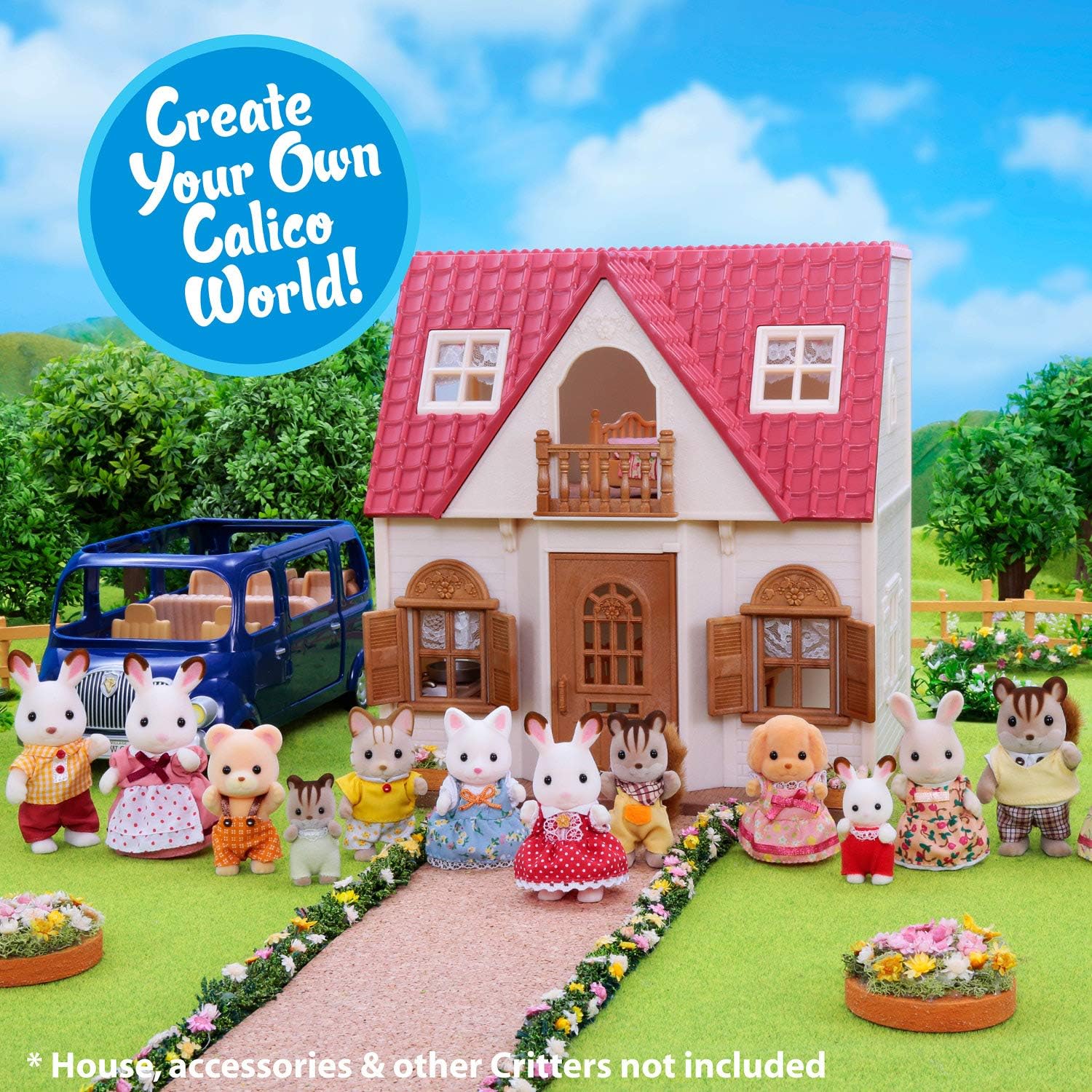Calico Critters, Sandy Cat Family, Dolls, Dollhouse Figures, Collectible Toys, Premium, 3 inches