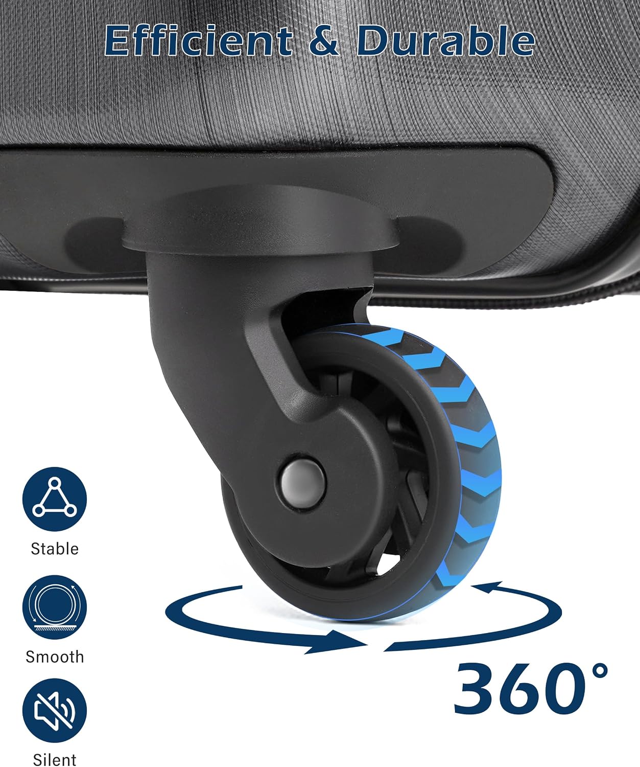 Coolife Medium Checked Luggage Hardside Suitcase with Spinner Wheels, 24in | Lightweight ABS+PC, Rolling Travel Suitcase with TSA Lock, Spinner Wheels, Durable Zipper, Charcoal
