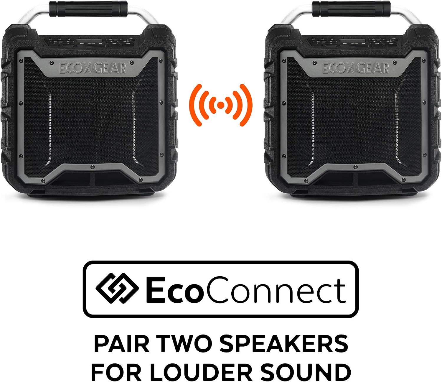 ECOXGEAR EcoTrek Rugged Waterproof Floating Portable Bluetooth Wireless 100 Watt Stereo Smart Speaker and PA System (Gray)