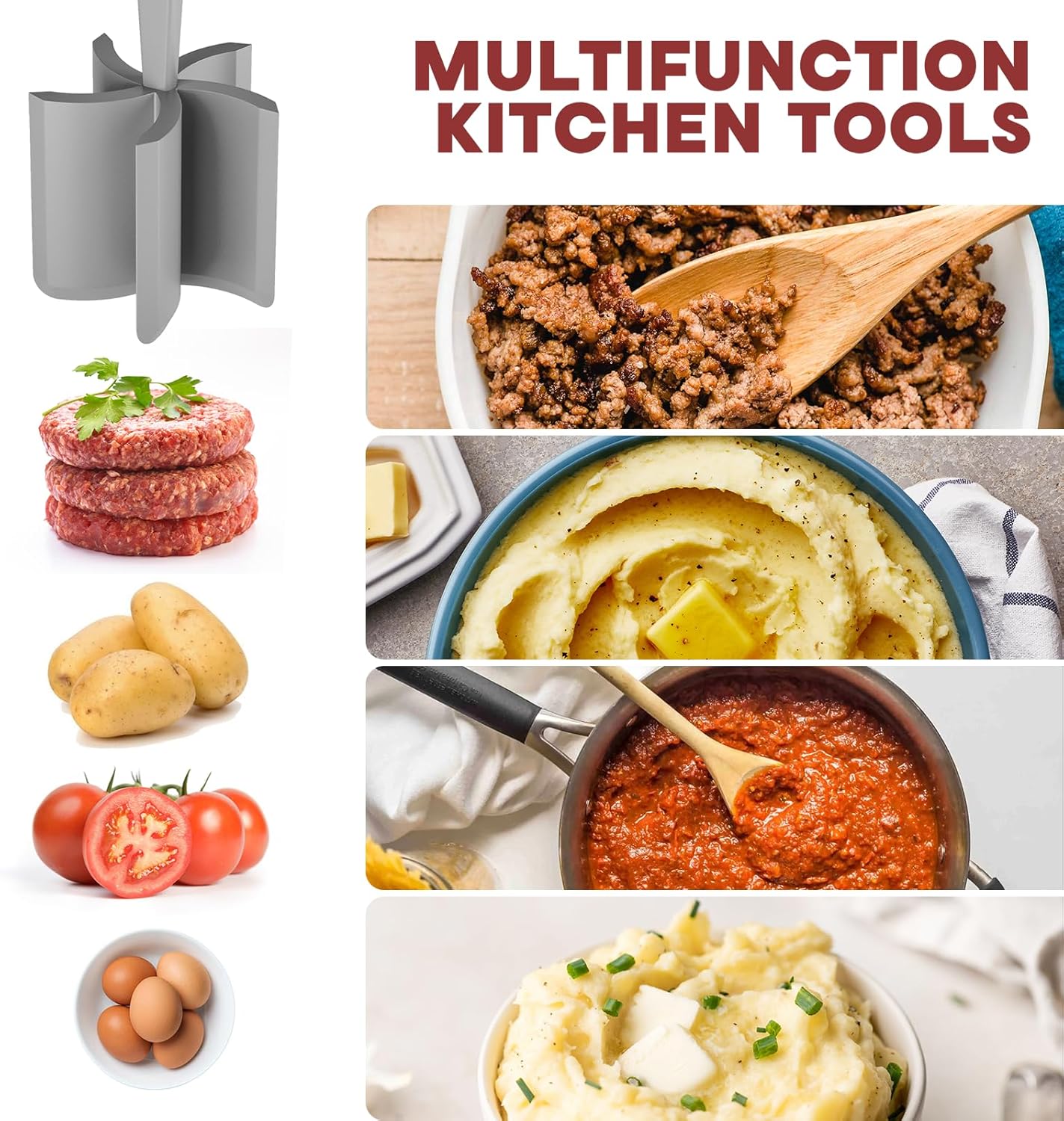 PGYARD Meat Chopper Hamburger Grinder, Kitchen Smasher for Ground Beef