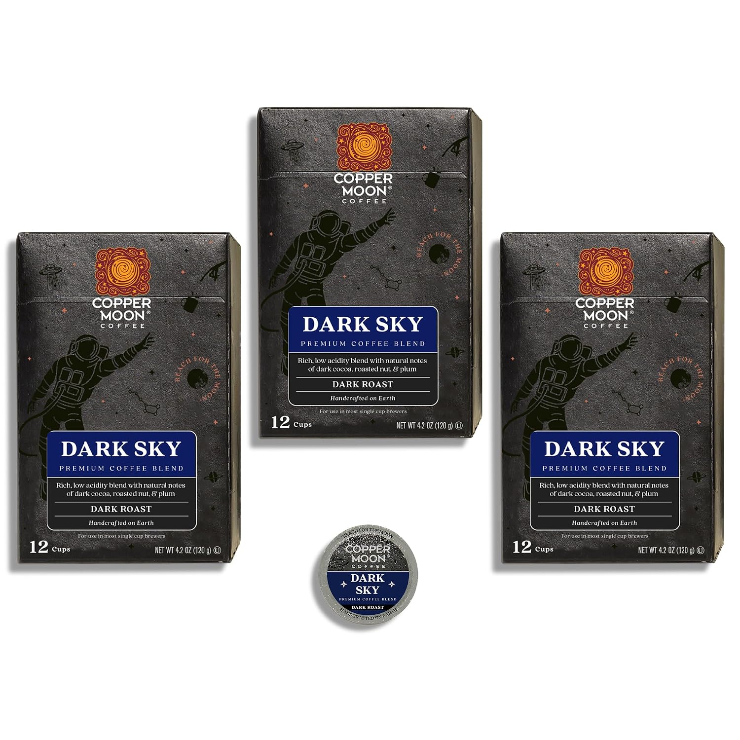 Copper Moon K-Cup Coffee Pods, Medium Roast, Costa Rican Blend, 80 Count | Single Serve, Vegan, Allergen Free, Non-GMO, Kosher, Small Batch Roasted, Vegetarian, Compatible with Keurig K Cup Brewers