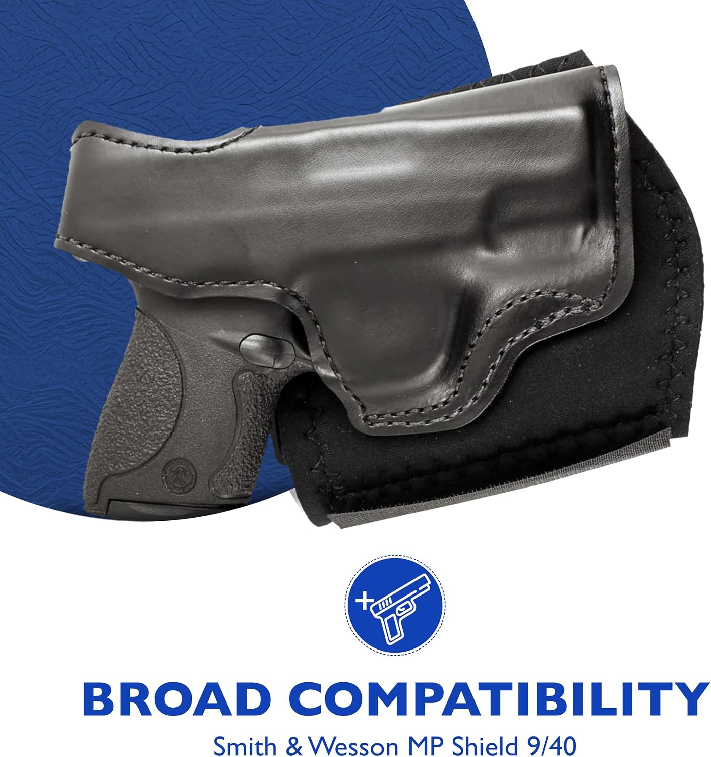 Desantis Die Hard Ankle Rig - Right Hand Draw, Black | Fits S&W M&P SHIELD 9/40, M2.0 9/40, 9 SHIELD PLUS, Concealed Ankle Holster