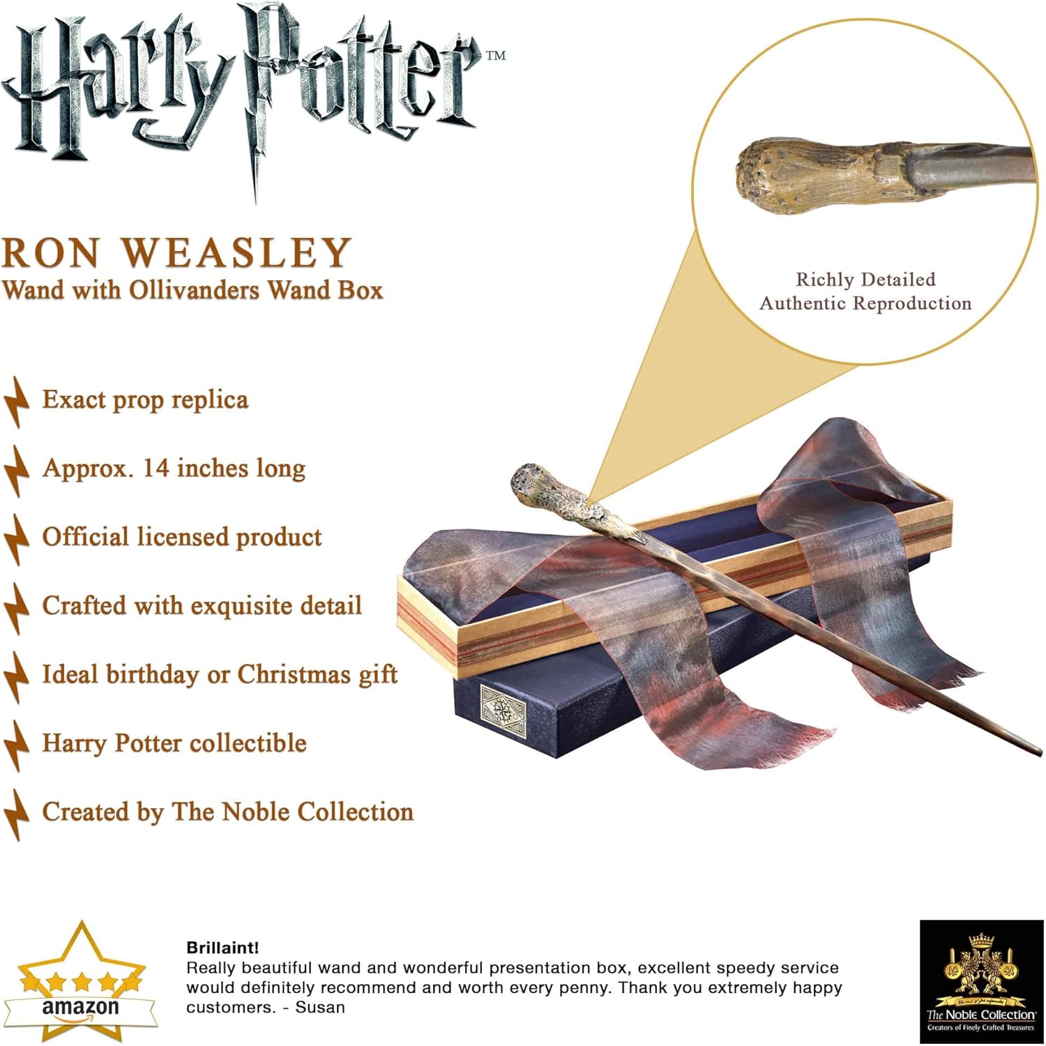 The Noble Collection Ron Weasley's Wand in Ollivander's Box