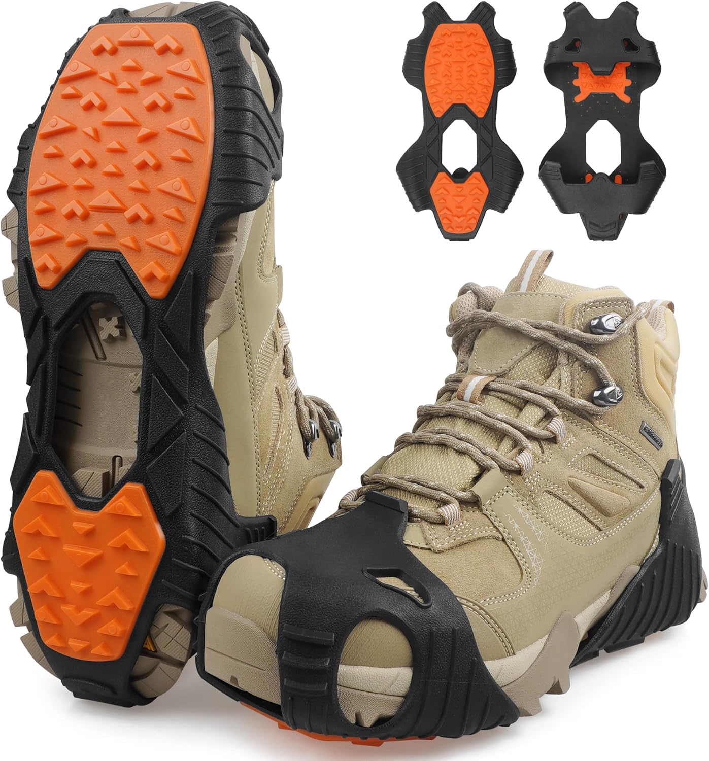 Spikeless Ice Cleats Slip On Spikeless Footwear Traction Aids for Slick Wet Slippery Surface Men Women Full-Foot Rubber Tread for Ice Shoes Grippers