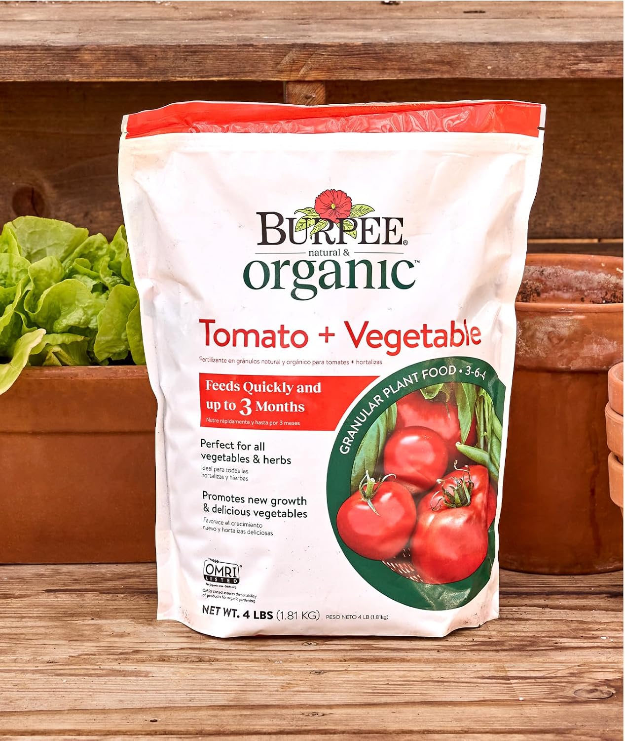 Burpee Natural Purpose Granular 4-Lb Organic Food for Growing Strong Plants | Good for Vegetable Garden, Flower Garden & Seed Starting, 4 lb, 4lb. Bag