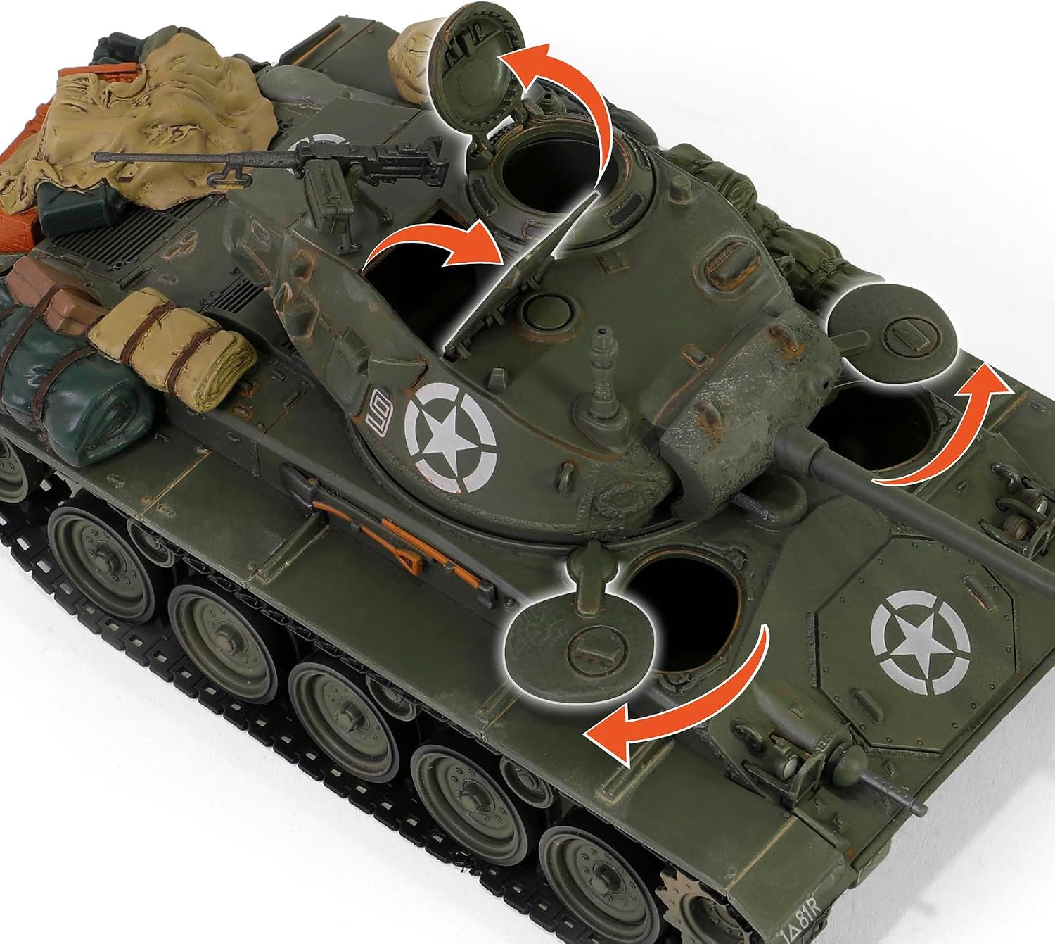 Forces of Valor 1:32 US M24 Chaffee March 1945 Comp. D. Stand Model, Model Building, Diorama Model, Military Model Building, Die-Cast Model