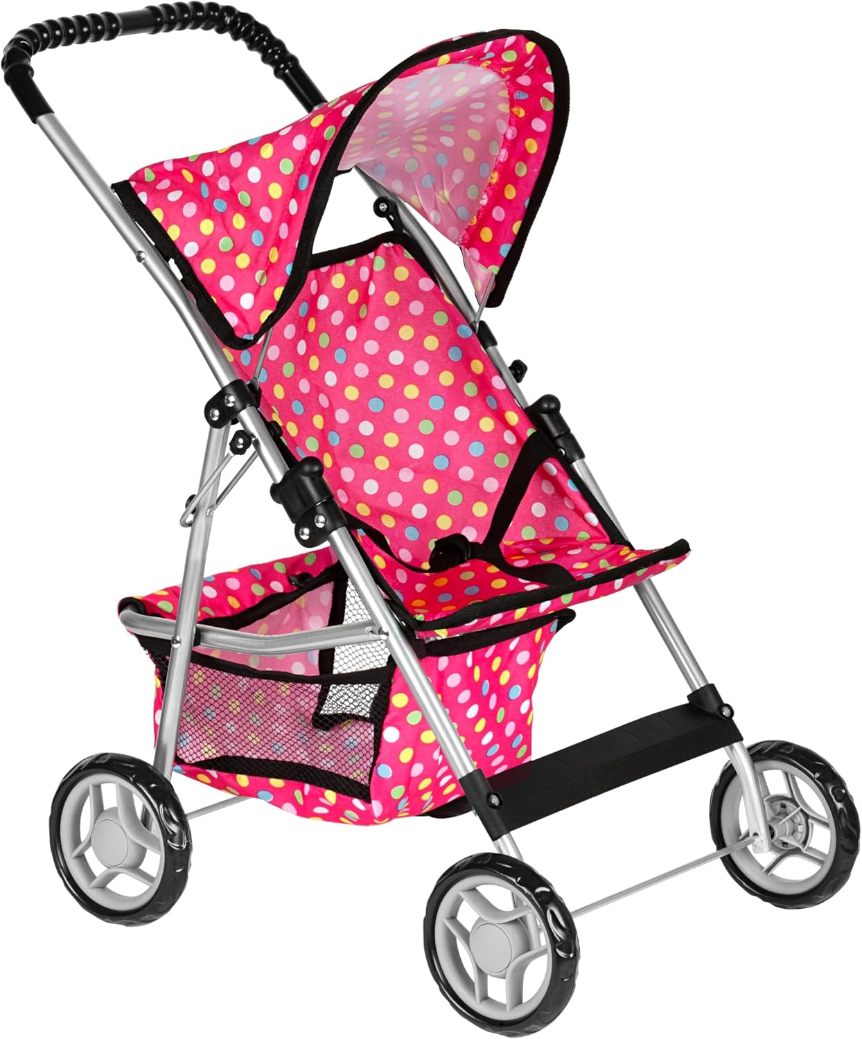 fash n kolor, My First Baby Doll Stroller with Flower Design with Basket in The Bottom- 2 Free Magic Bottles Included