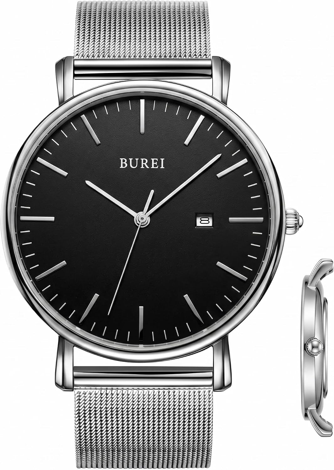 BUREI Men Wrist Watches Fashion Minimalist Thin Analog Quartz Waterproof Watches for Men, Refined Gifts for Men, Boyfriend, Husband, Dad