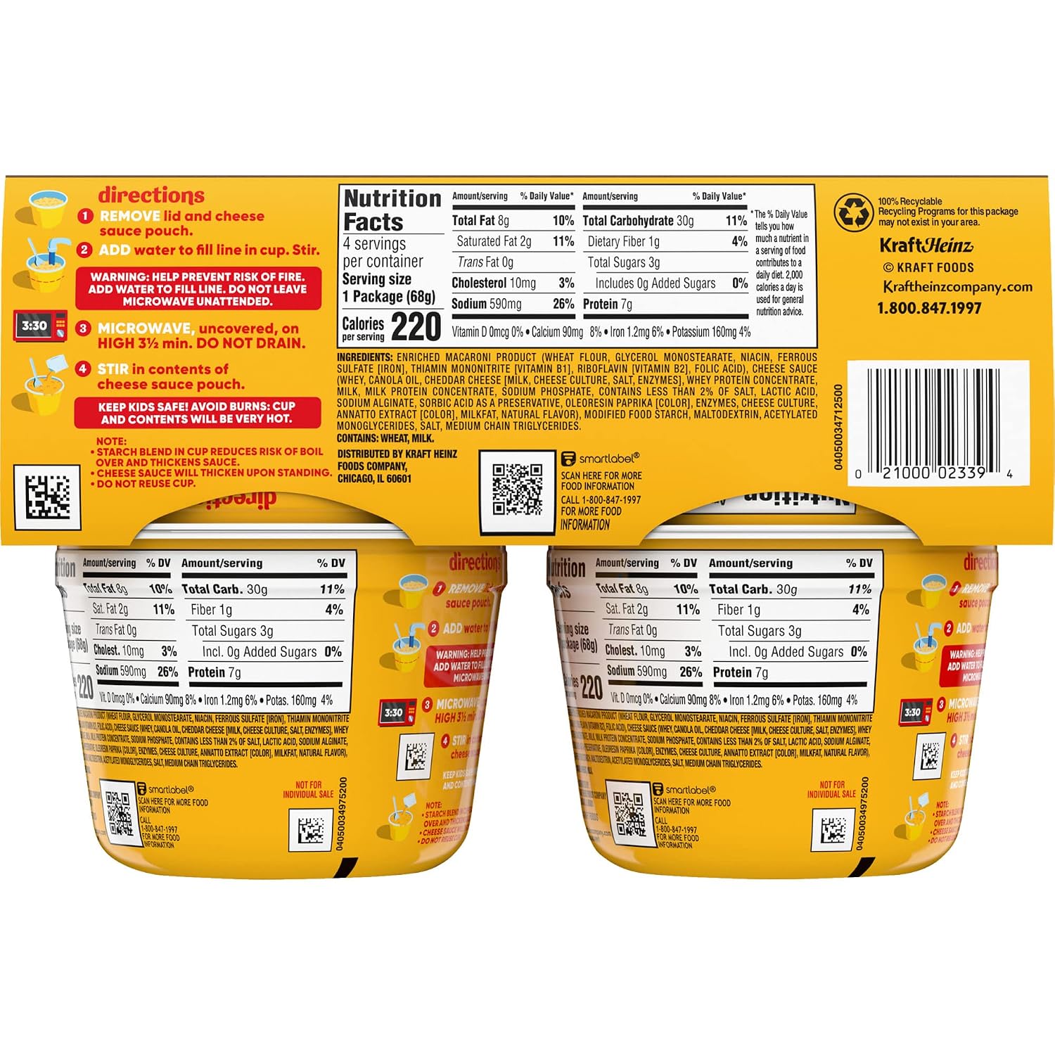 Velveeta Shells and Cheese Mac and Cheese Dinner, 8 Cups, Original, 2.39 oz | for Easy Snacks or Dinner Sides MADE WITH REAL CHEESE