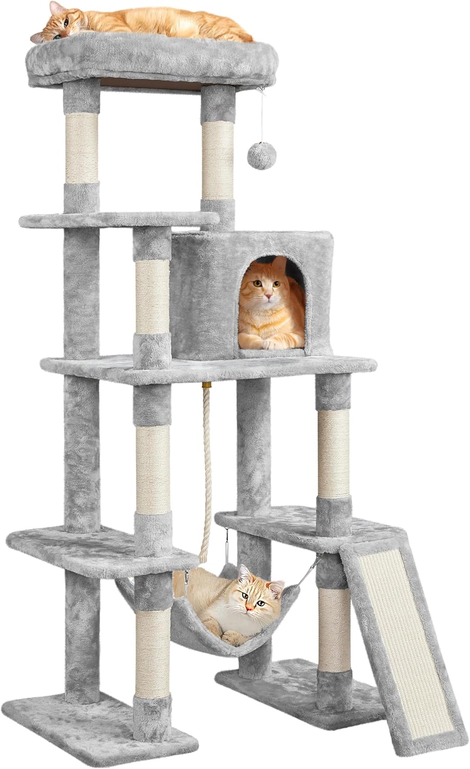 Yaheetech 63in Sturdy Large Cat Tree for Indoor Heavy Cats, Tall Tower