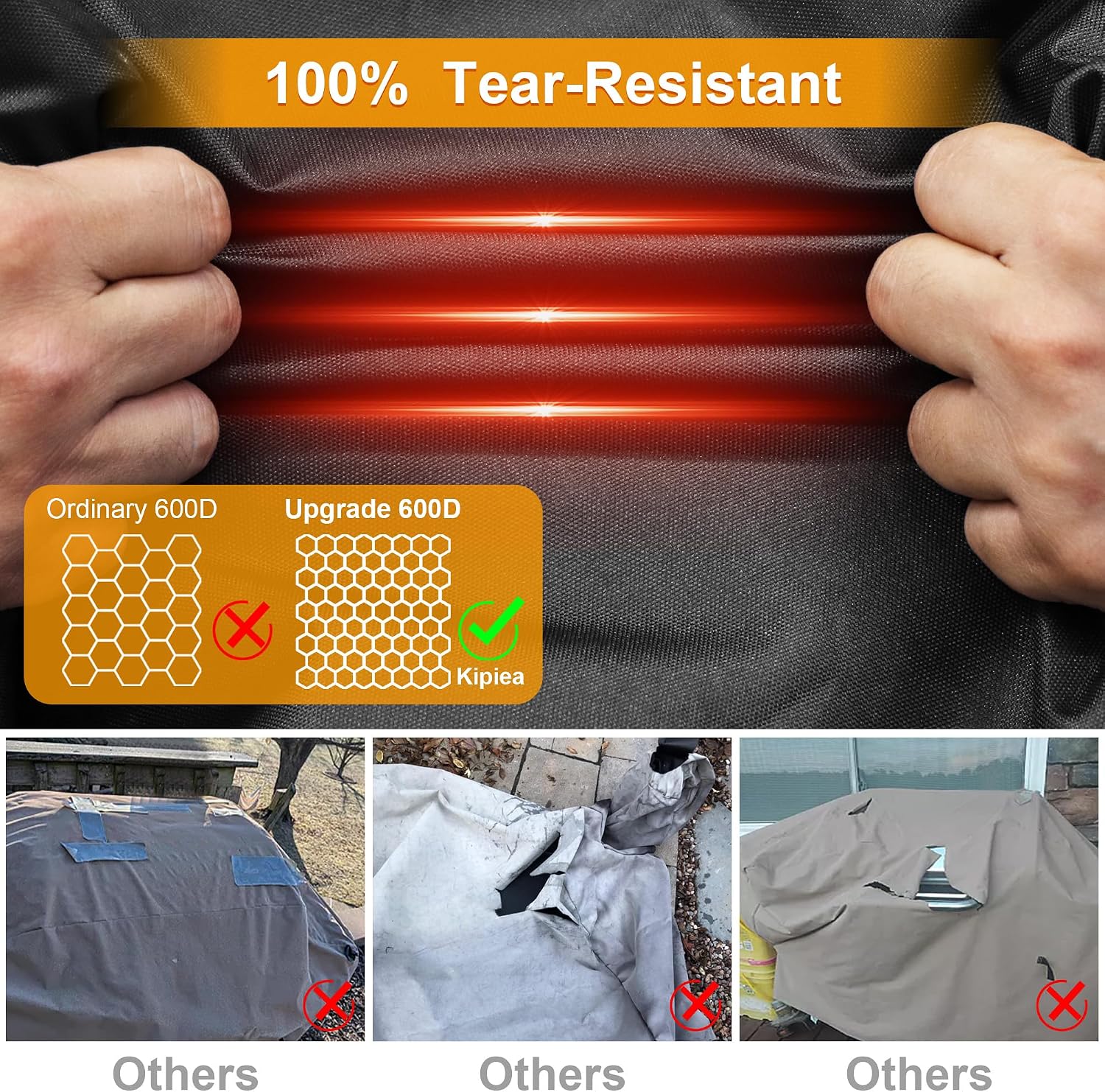 600D Vertical Smoker Cover for Pit Boss 3/4 / 5/7 Series, Waterproof Pellet Grill Cover, 73550, UV Resistant, No Tear, No Fading