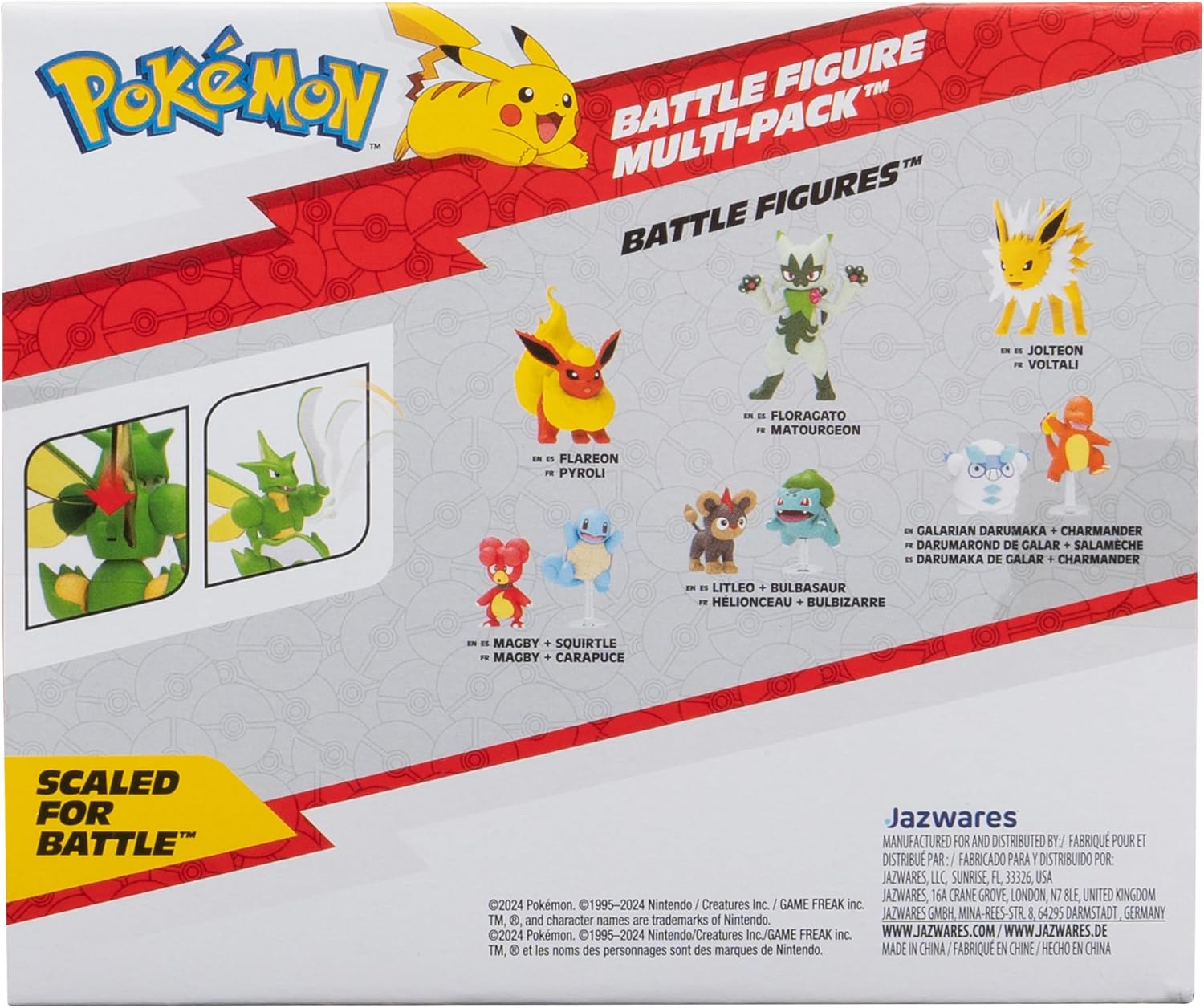 Pokémon Fire and Water Battle Pack - Includes 4.5 Inch Flame Action Charizard and 2" Squirtle Action Figures - Amazon Exclsuive