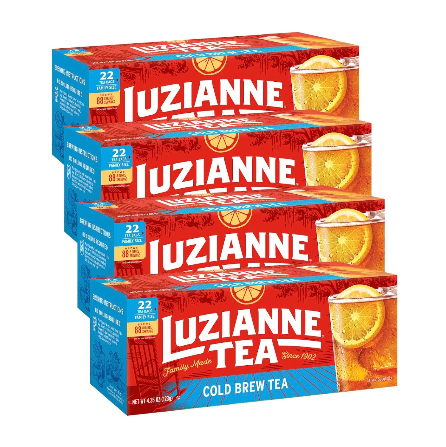 Luzianne Green Tea Bags, Family Size, 24ct Box (Pack of 1)