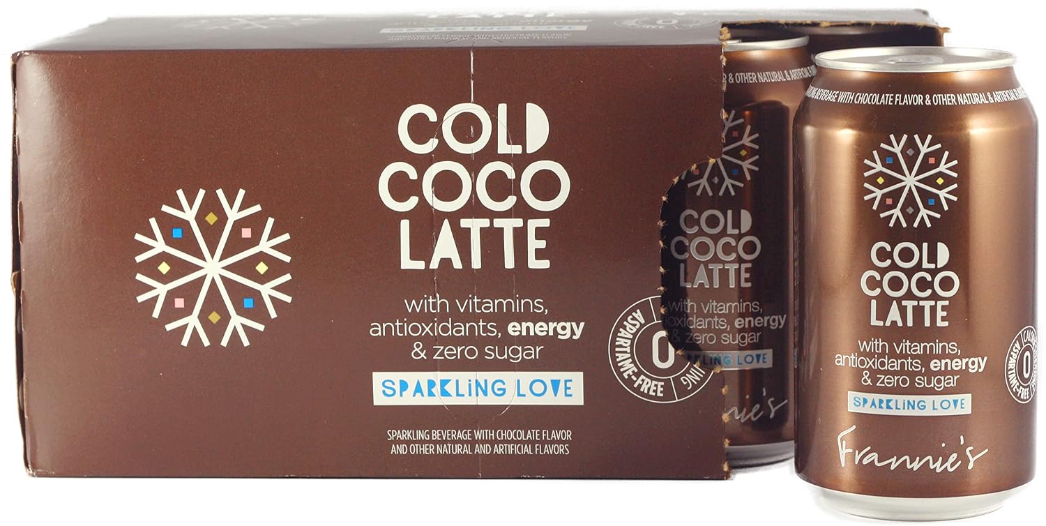 AmishTastes Frannie’s Sparkling Cold Coco Latte, Protected With High-Density Foam, 12 Oz. (12 Ounce (Case of 24))