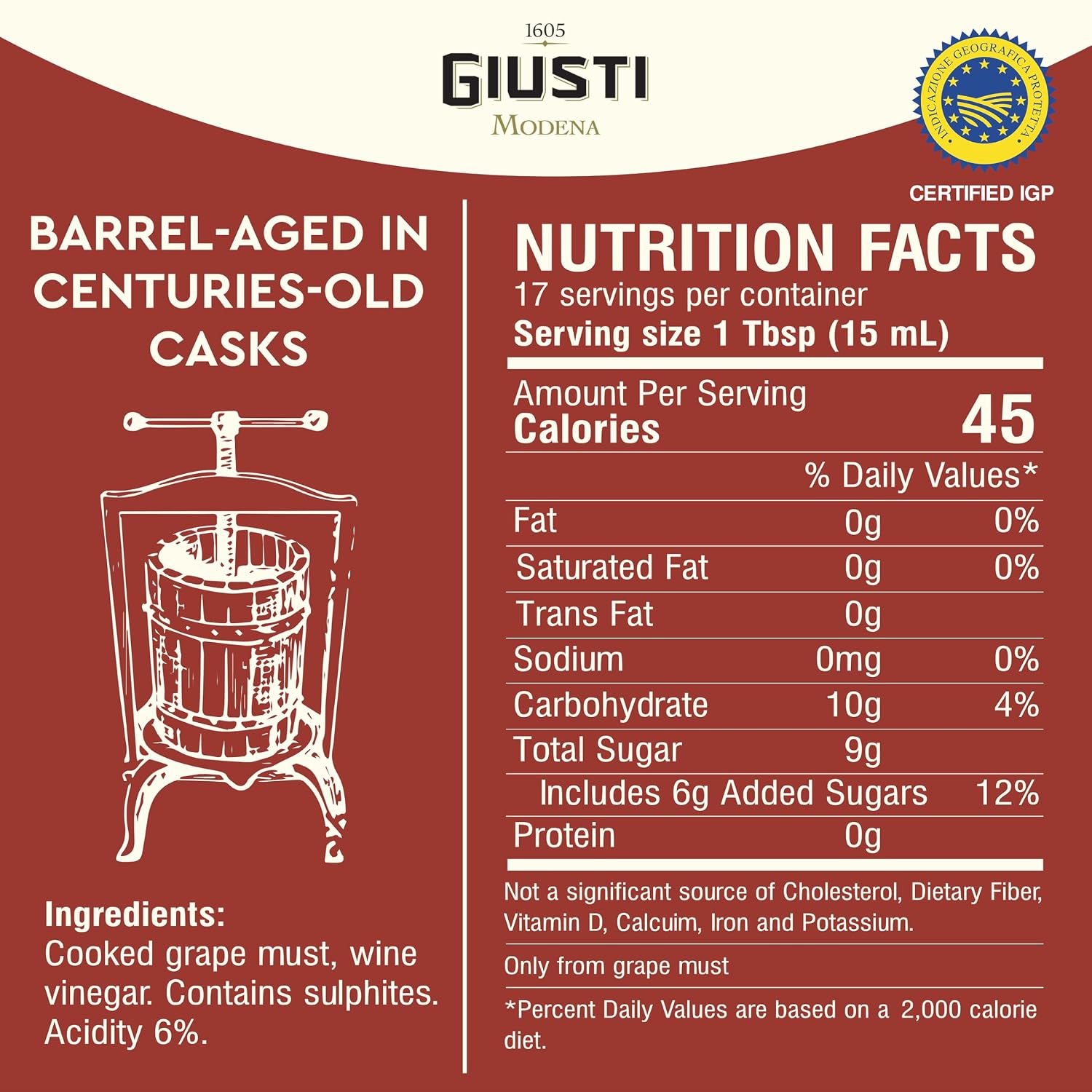 Giusti White Vinegar Dressing – White Condiment for Cooking and Finishing Dishes such as Salads, Vegetables, or Fish, Made in Italy with Balsamic Vinegar of Modena – 8.45 fl oz (250 ml) - Pack of 1