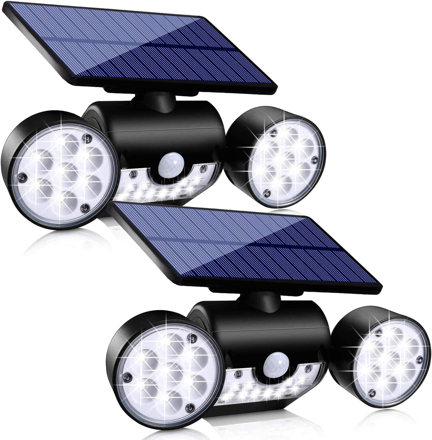 Solar Outdoor Lights Motion Sensor Security Flood Lights 3 Head | Solar Powered Wall Light, IP65 Waterproof, 270°Wide Angle Spotlight with 2 Modes for Garden Patio Porch Yard Path Tree