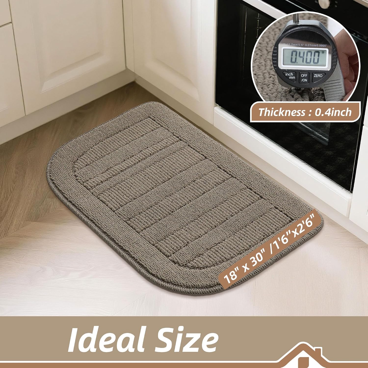BEQHAUSE 30x18 Inch Kitchen Rugs Non Slip Washable Kitchen Sink Rug, Green
