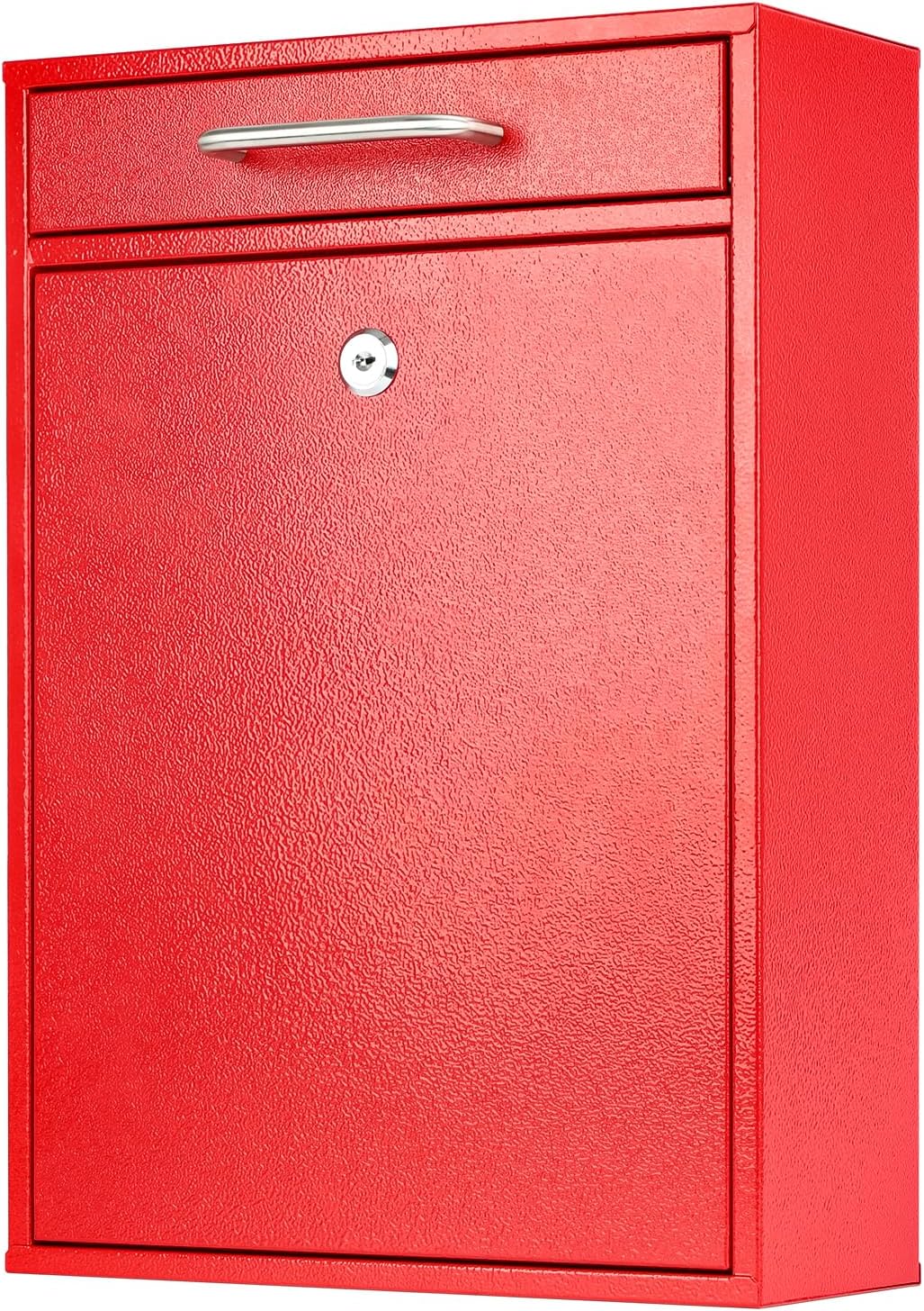 KYODOLED Steel Key Lock Mail Boxes Outdoor, Locking Wall Mount Mailbox, Security Lock Drop Box, Collection Boxes for Home, Office or Commercial,16.2H x 11.2L x 4.6W Inches, Black X Large