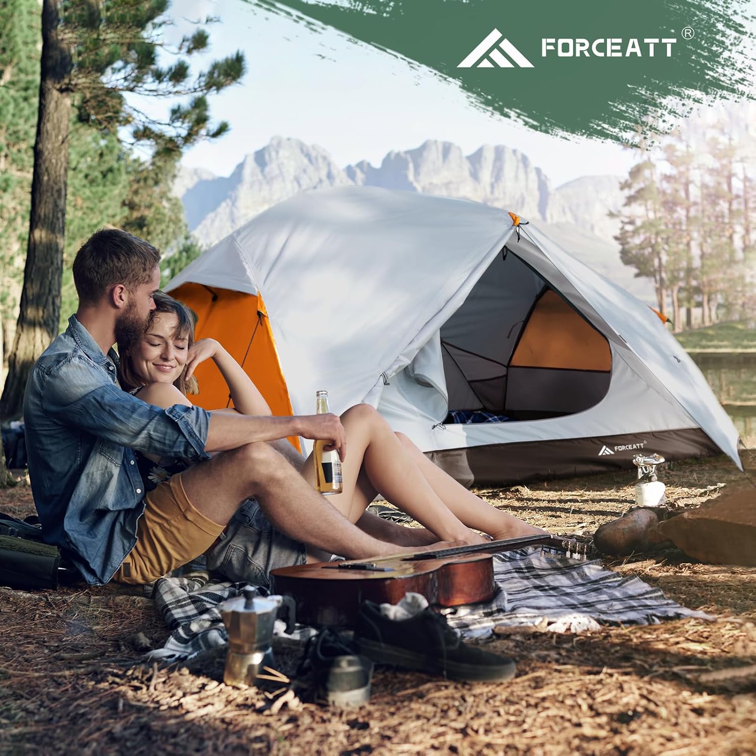 Forceatt Tent for 2 and 3 Person is Waterproof and Windproof, Camping Tent for 3 to 4 Seasons