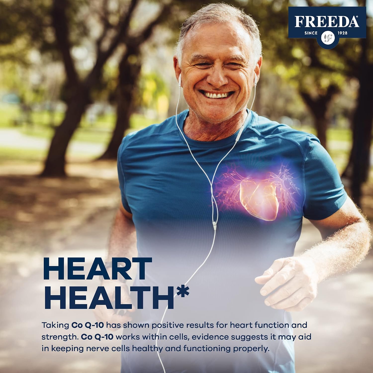 FREEDA CoQ10 100mg - Kosher Coenzyme Q10 Dietary Supplement for Cardiovascular Heart Health, Blood Pressure Support, Oral Gum Health