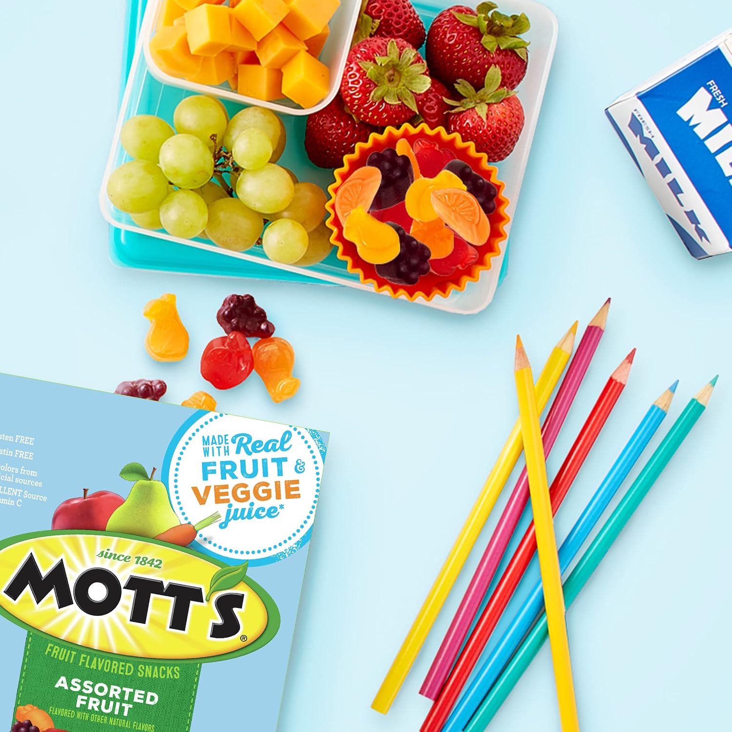 Mott's Fruit Flavored Snacks, Assorted Fruit, Pouches, 0.8 oz, 22 ct (Pack of 6)