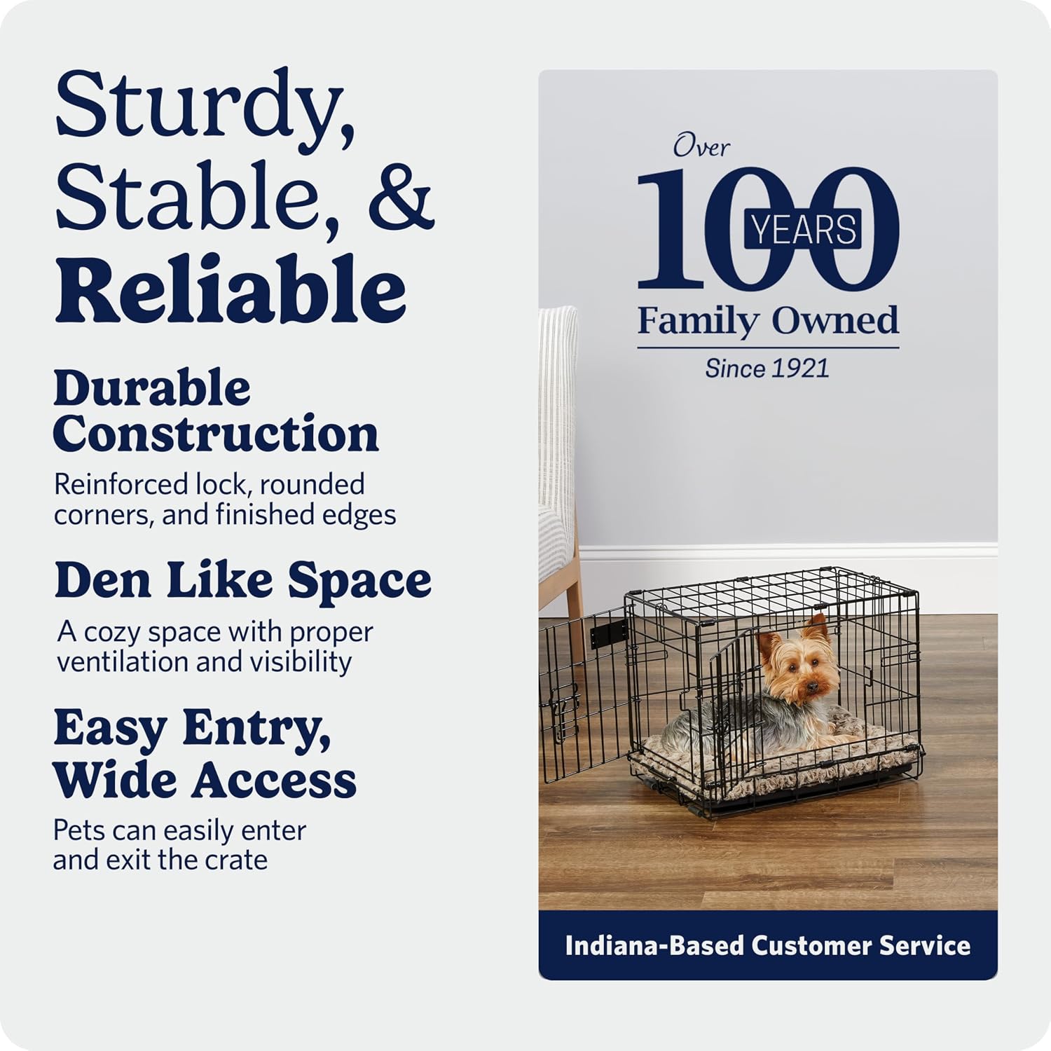 MidWest Homes for Pets 48-Inch iCrate for Extra-Large Breeds, 90-110 lbs, Single Door Folding Dog Crate with Divider Panel, Leak-Proof Tray & Secure Latches, Portable, Durable & Easy to Assemble