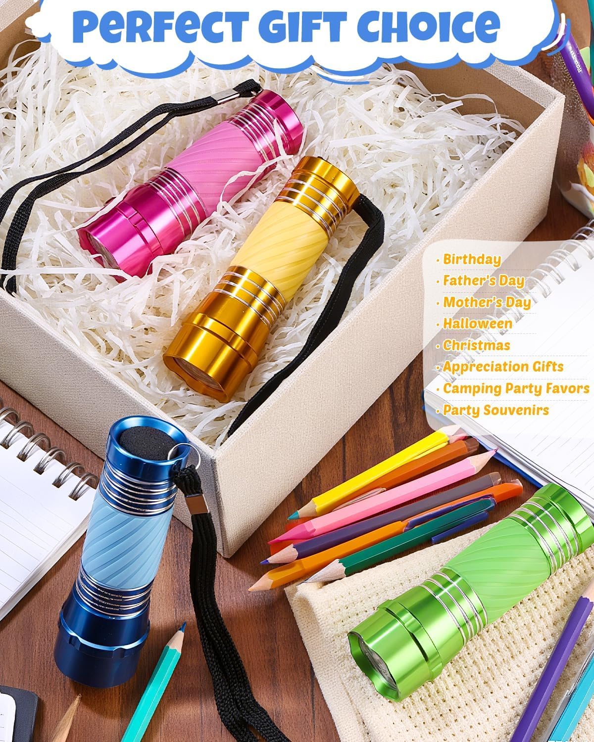 EverBrite 18-Pack Mini LED Flashlight Set,Portable Compact | Ideal for Hurricane Supplies Camping, Night Reading, Cycling, BBQ, Party, Backpacking,with Lanyards & 54 x AAA Batteries