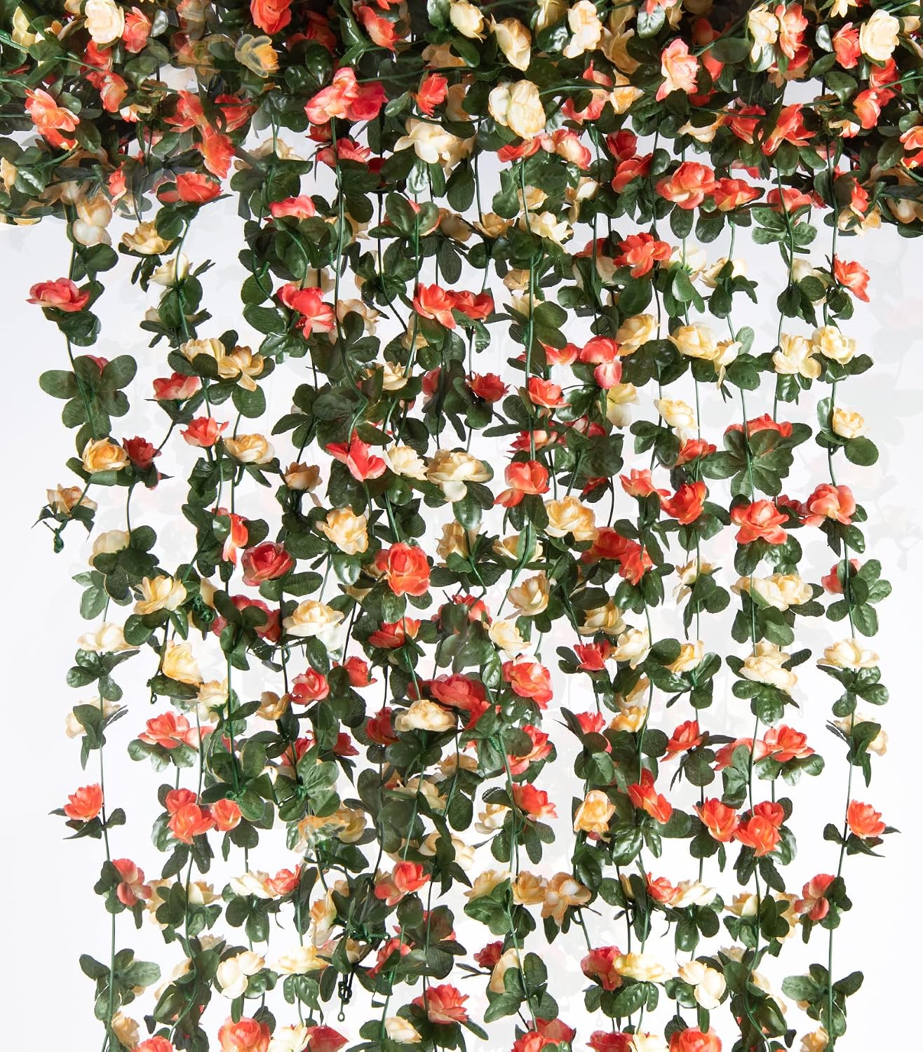 8Pcs x 8.2FT Artificial Flower Garland Floral Rose Vine Decor, Pink Flower