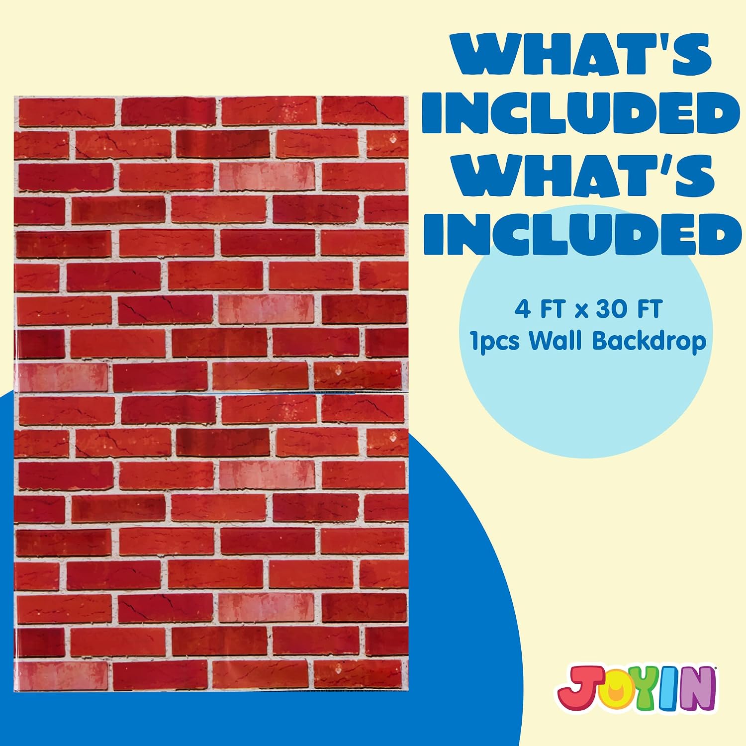 JOYIN Brick Wall Backdrop 30FT x 4FT Birthday Party Accessory Christmas Wall Decorations