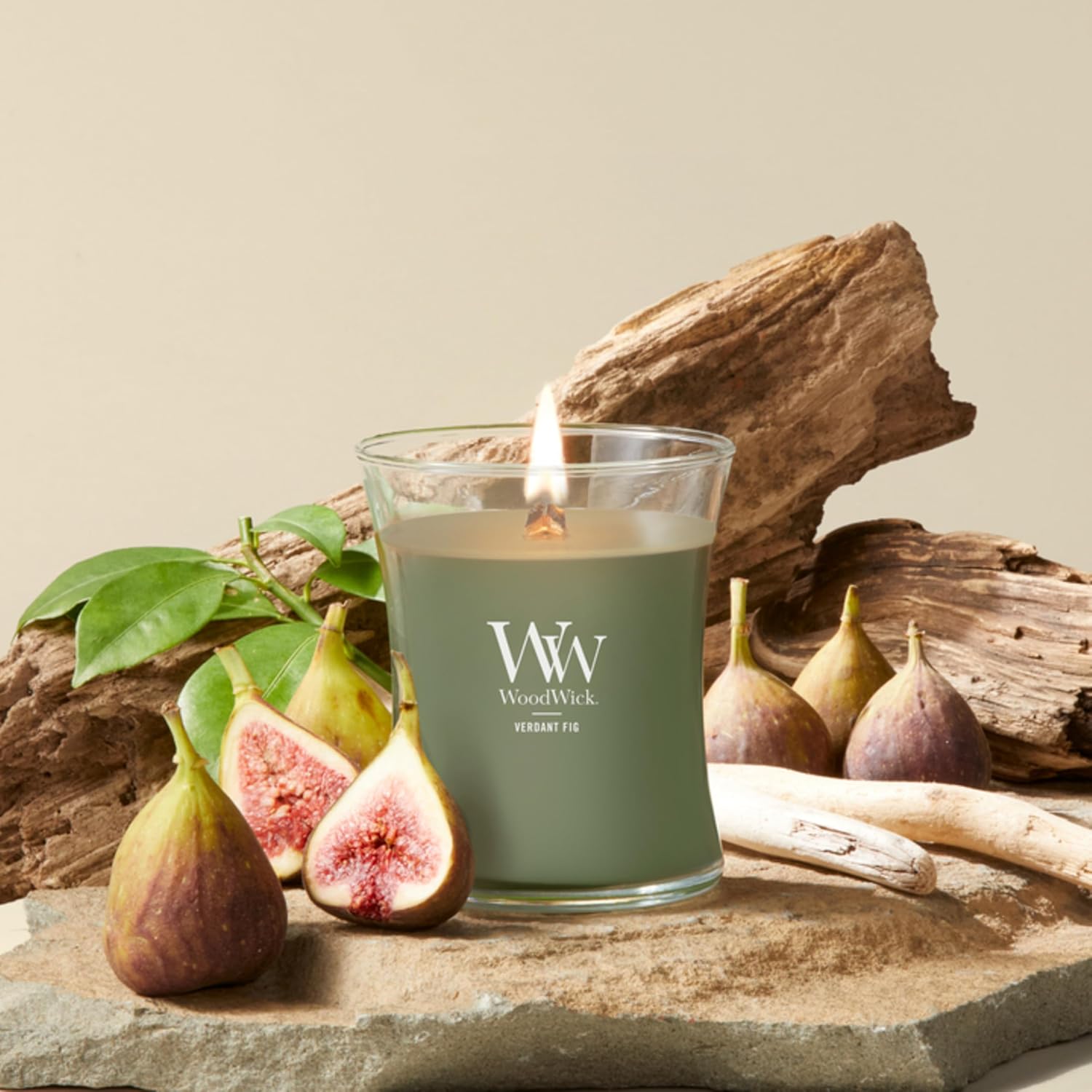 WoodWick Fireside Holiday Candle Gifts for Women and Men, 9.7 oz Medium Hourglass Candle with Crackling Wick