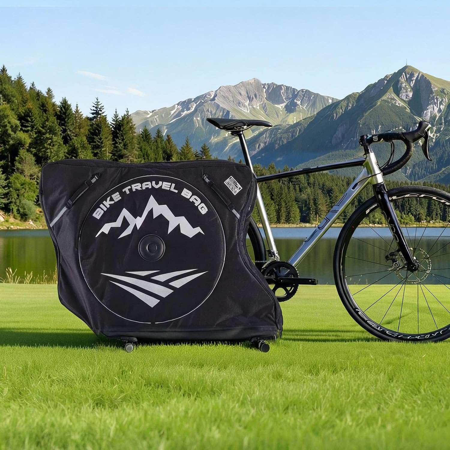 VEVOR Bike Travel Bag, Road Bike Bag Road Bicycle Storage Carry with TSA Lock & Dual Zipper for Air Travel, Outdoor Use, Airplane, Car, Train, Subway Transport