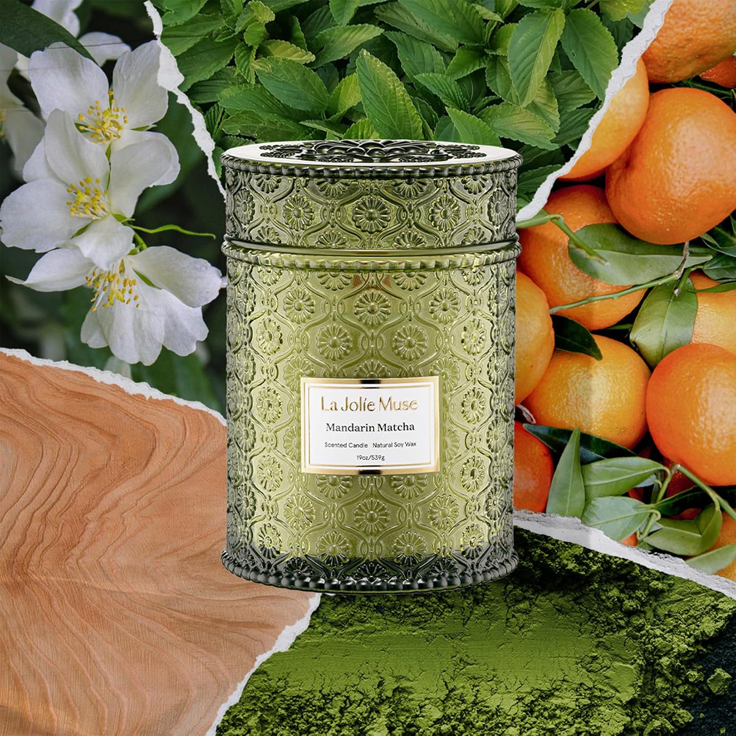 LA JOLIE MUSE Starlit Fir Pine Scented Candles for Home,19 oz Natural Soy