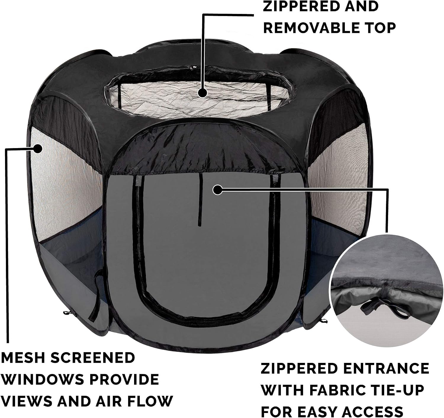 Furhaven Portable Dog Playpen Cat Tent, Pet playground,Kennel foldable indoor outdoor zippered puppy crate - Hunter Green, Medium
