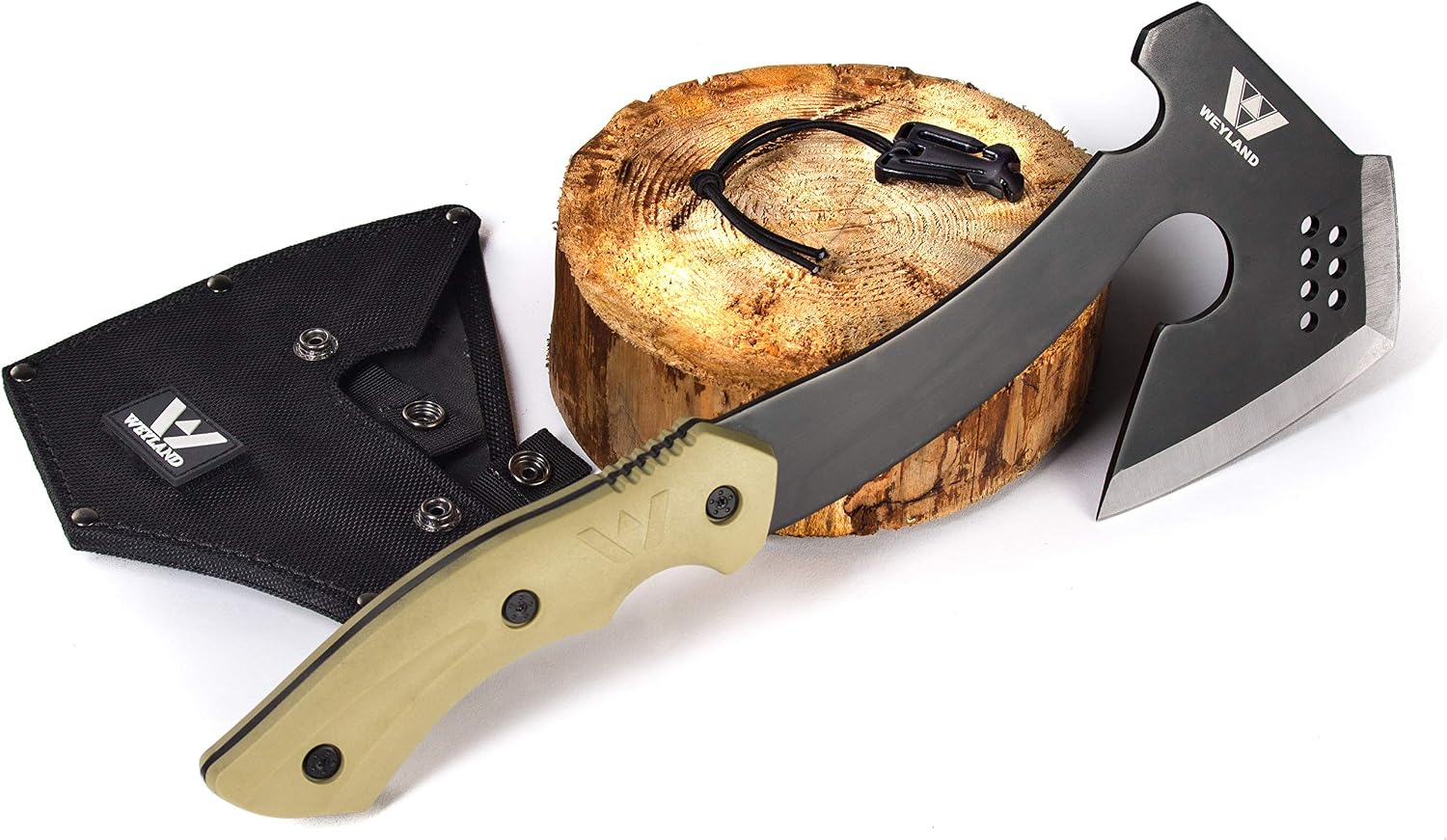 WEYLAND Bushcraft Hatchet - Full Tang Camping Axe with MOLLE Sheath