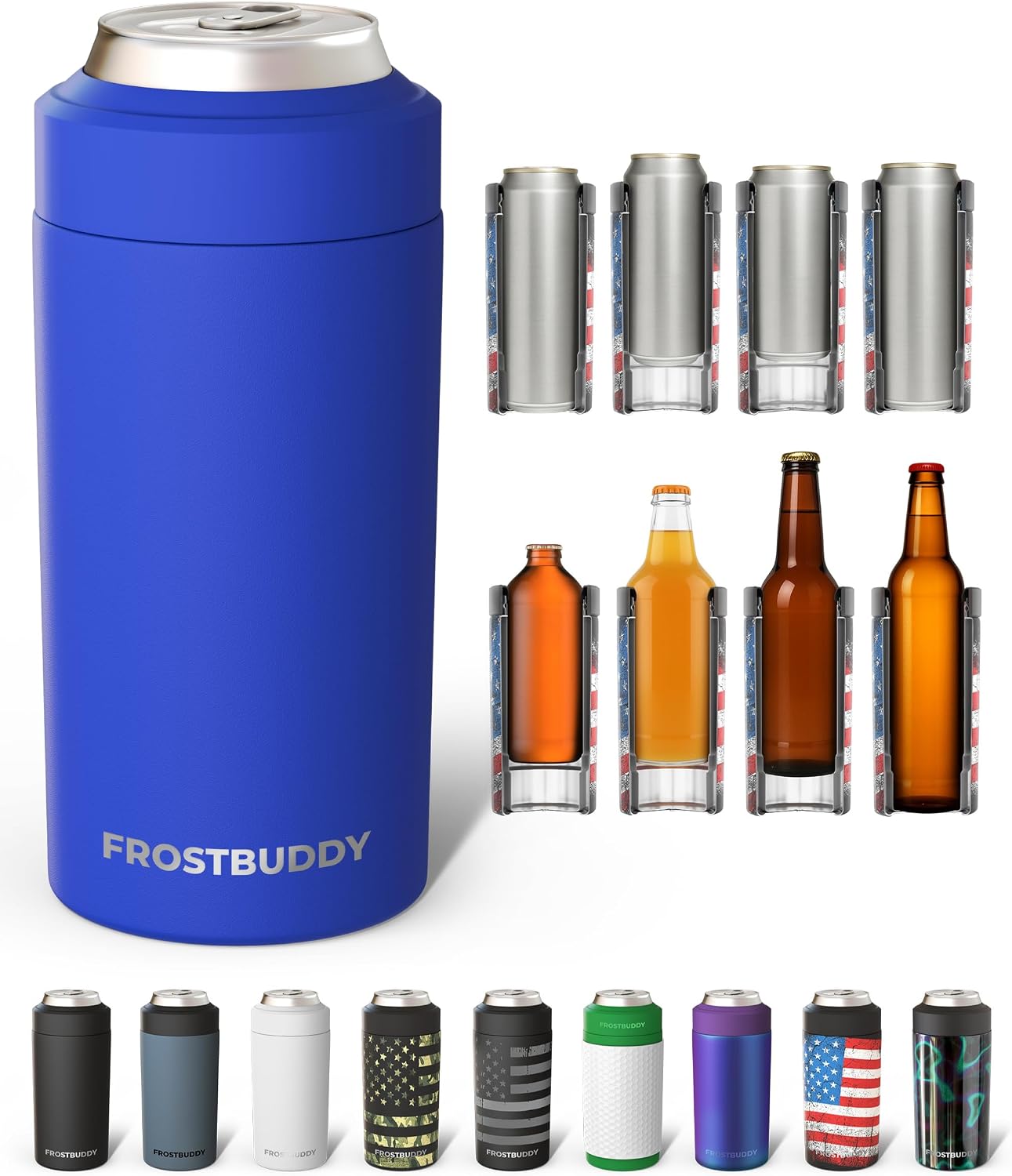 Frost Buddy Universal Can Cooler - Fits Slim Cans, 12 & 16oz (MatteBlack)