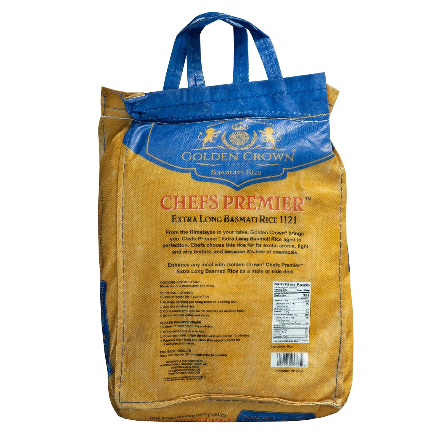 Golden Basmati Rice, 10LB, Gluten Free, Non GMO, Extra Long Grain Rice