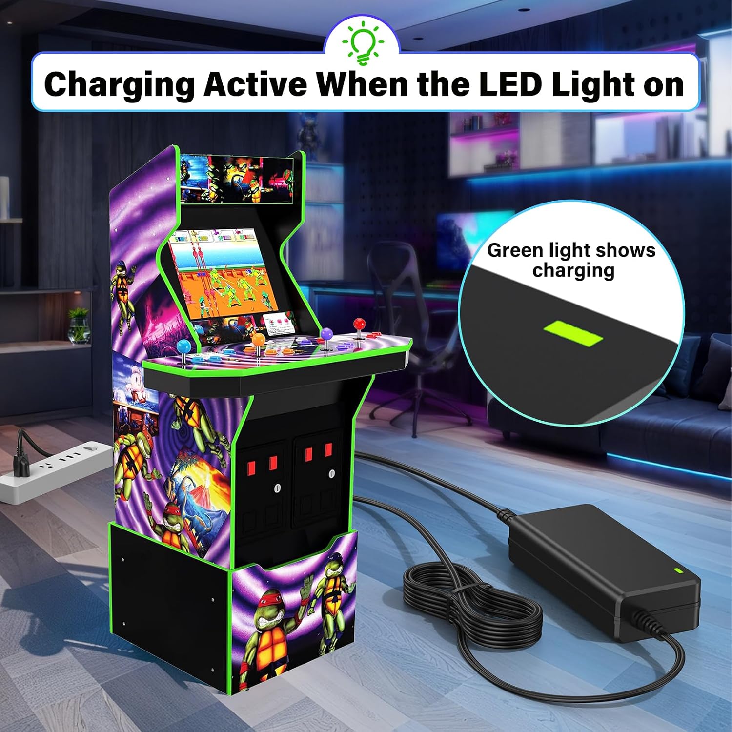 12V Charger for ARCADE1UP Riser Cocktail Table Arcade 1up Game Machine | Power Cord Adapter for Arcade1up RYJ0136PAU0 RYJ0136PAU1 RYJ0136PAU2