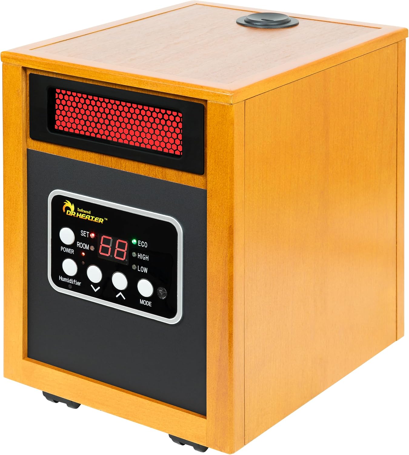 Dr. Infrared Heater DR-968H Indoor Portable Space Heater with Humidifier, 1500-Watt, Cherry